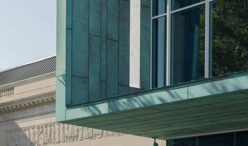CUSTOM COPPER WALL AND SOFFIT FOR COLUMBUS ART MUSEUM.