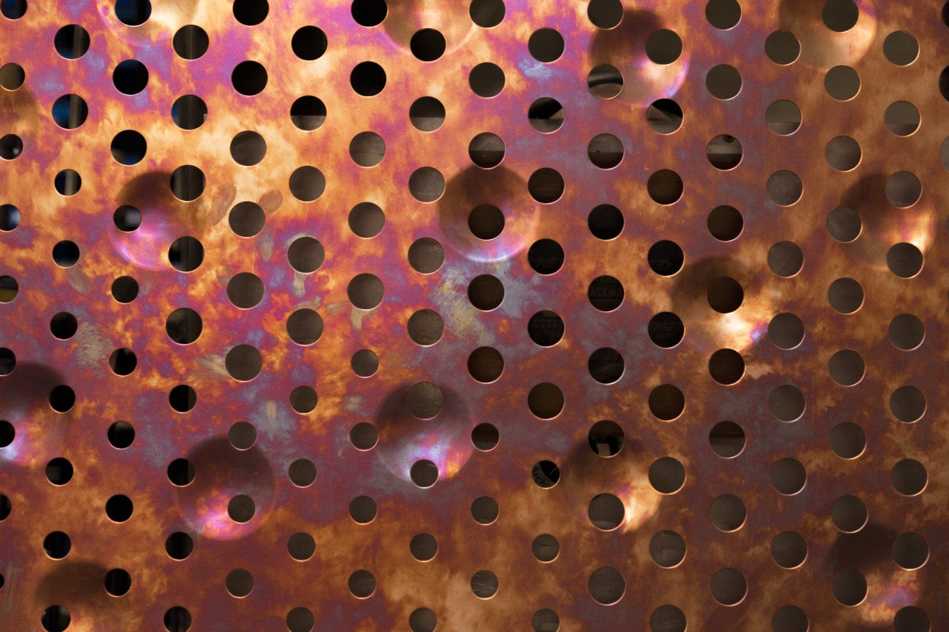 Detail of the embossed Dirty Penny surface used for the Cleveland office.