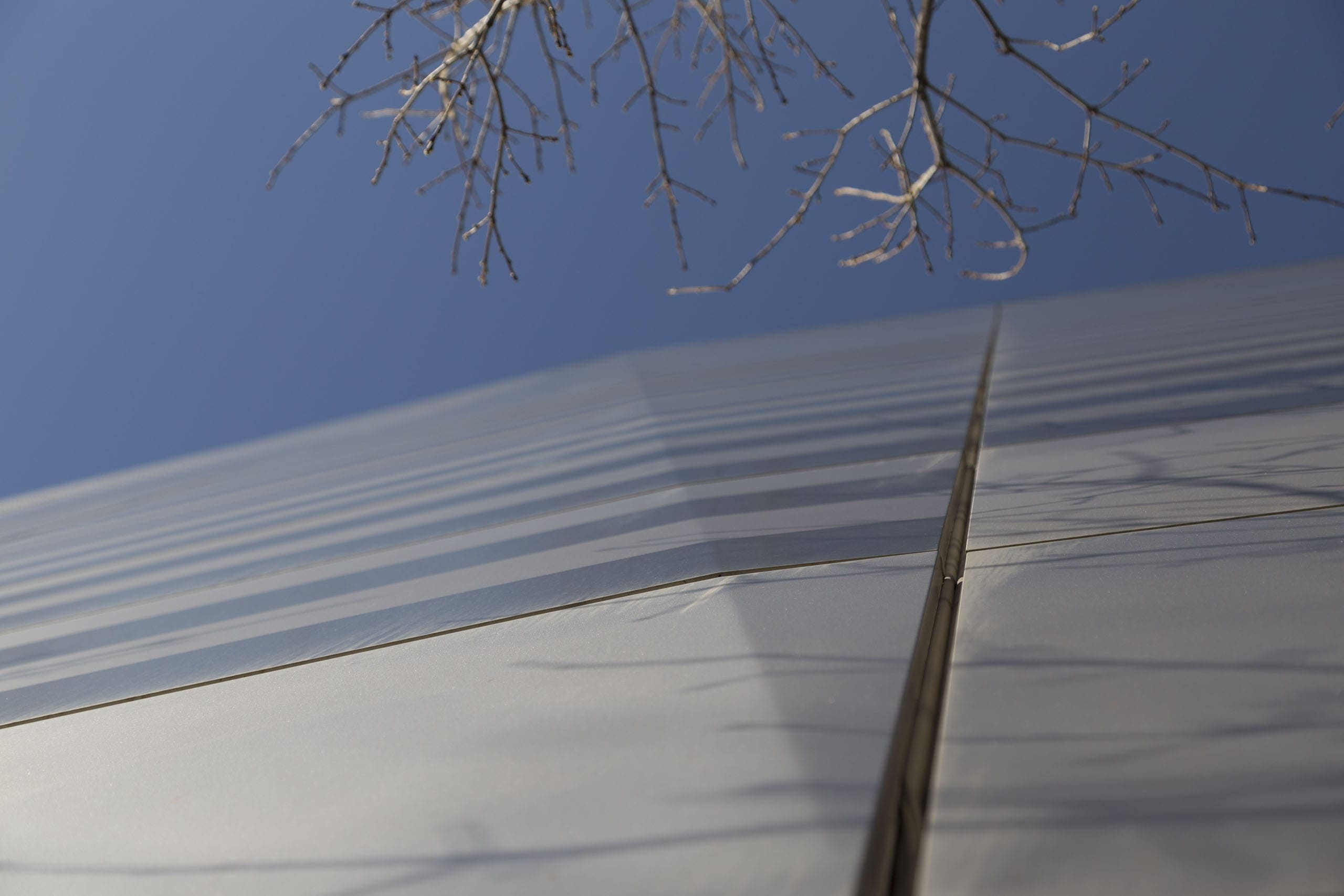 Detail of the 911 Museum facade in New York City.
