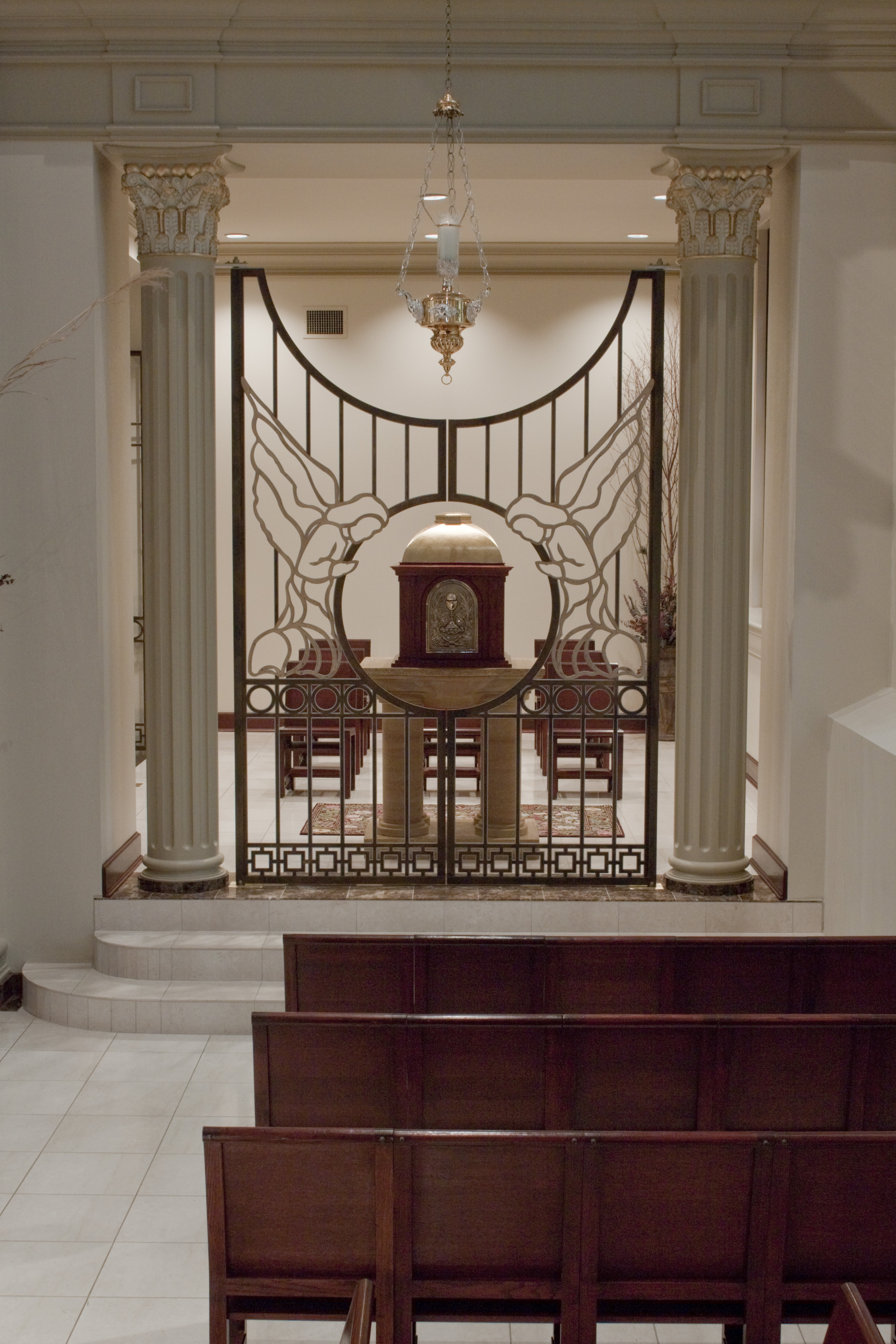 The gate closed at The Cathedral of the Immaculate Conception.