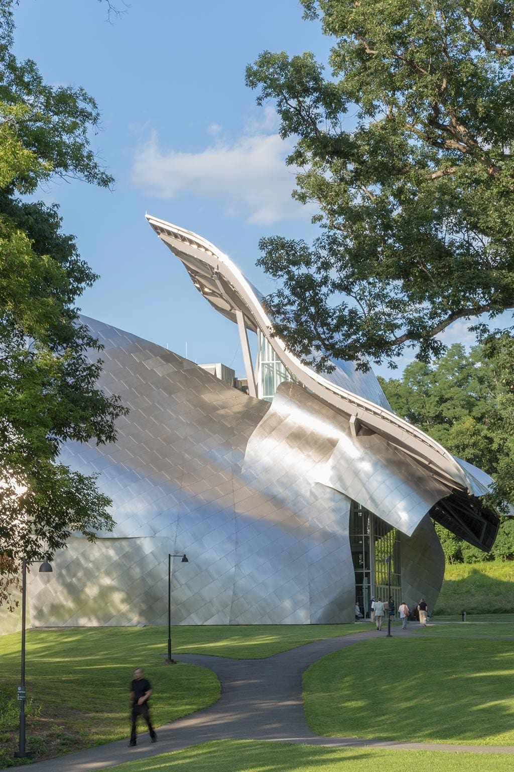 Photograph of the western entrance to the Fisher Center at Bard College.