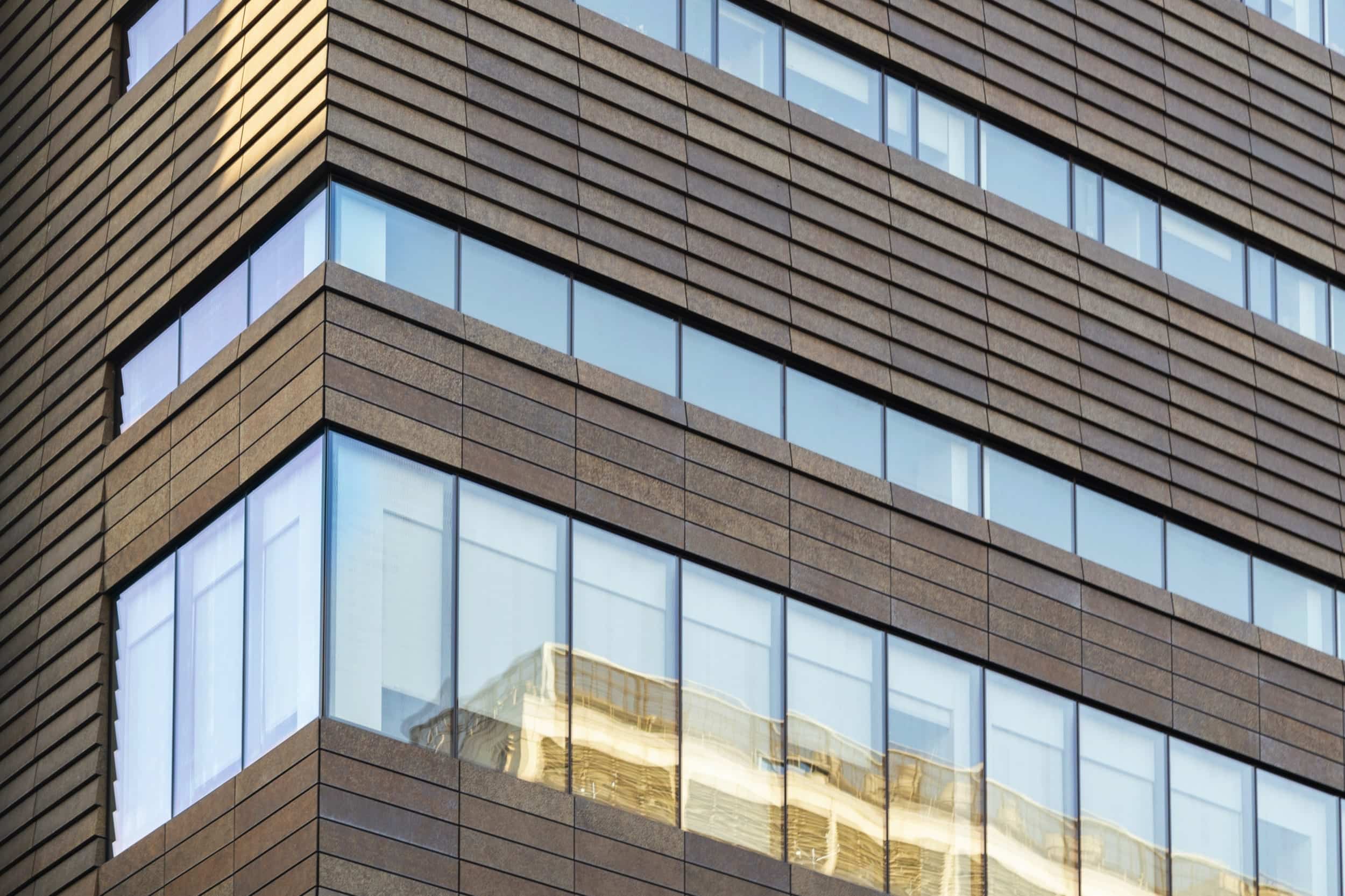 Facade for 178 North Eleventh with antique copper patina in Brooklyn, New York.