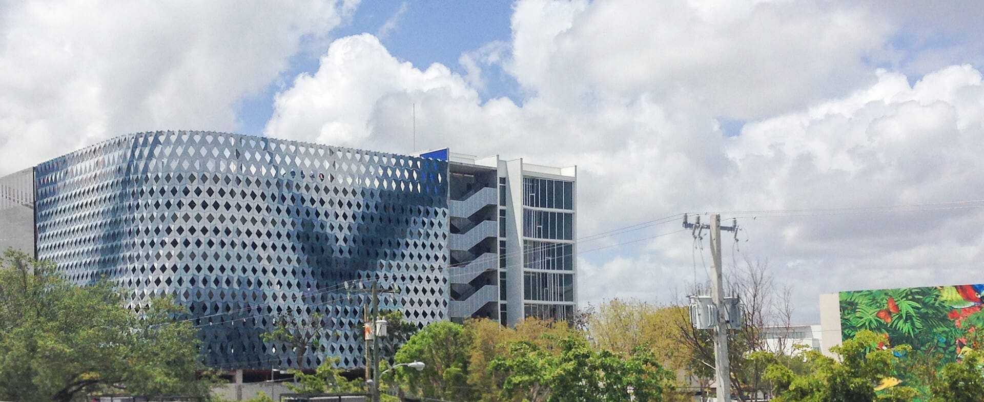 Eastern view of the IwamotoScott Facade for the Miami Design District City View Garage.