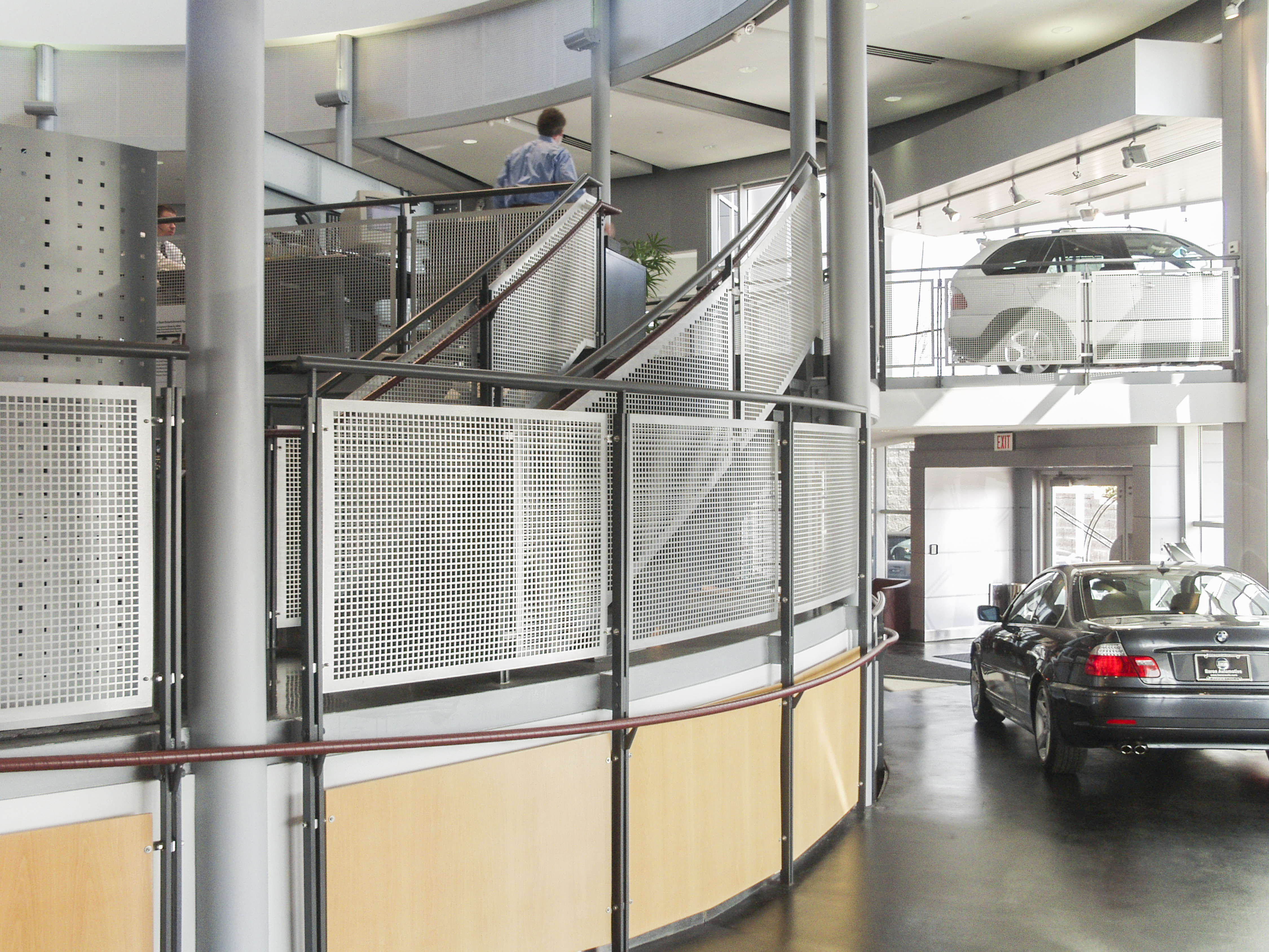 Custom guardrail screens in perforated aluminum