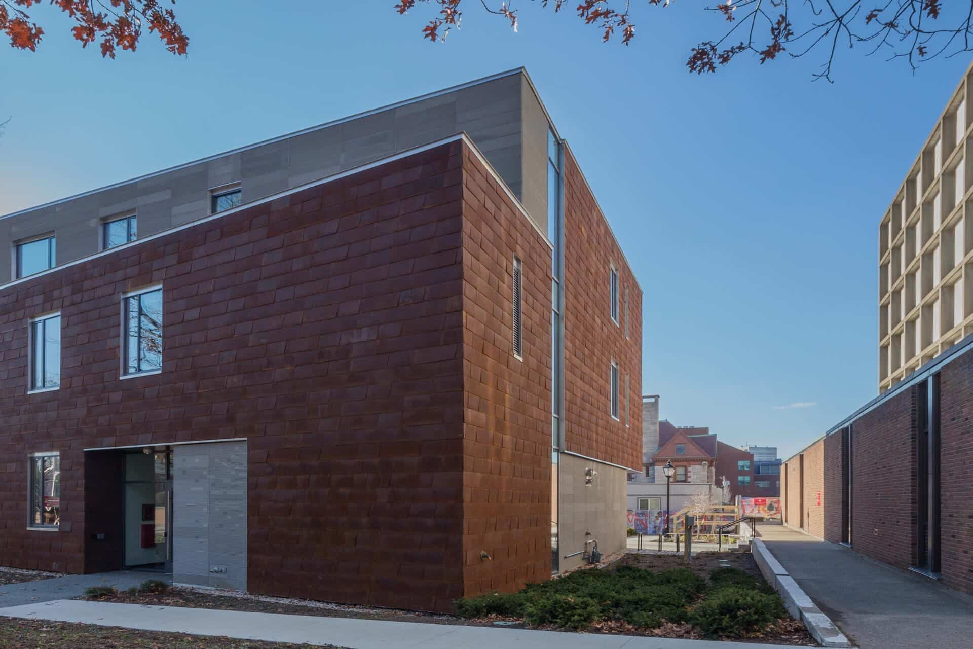Brown University Applied Math Building, clad in Zahner Solanum Weathering Steel.