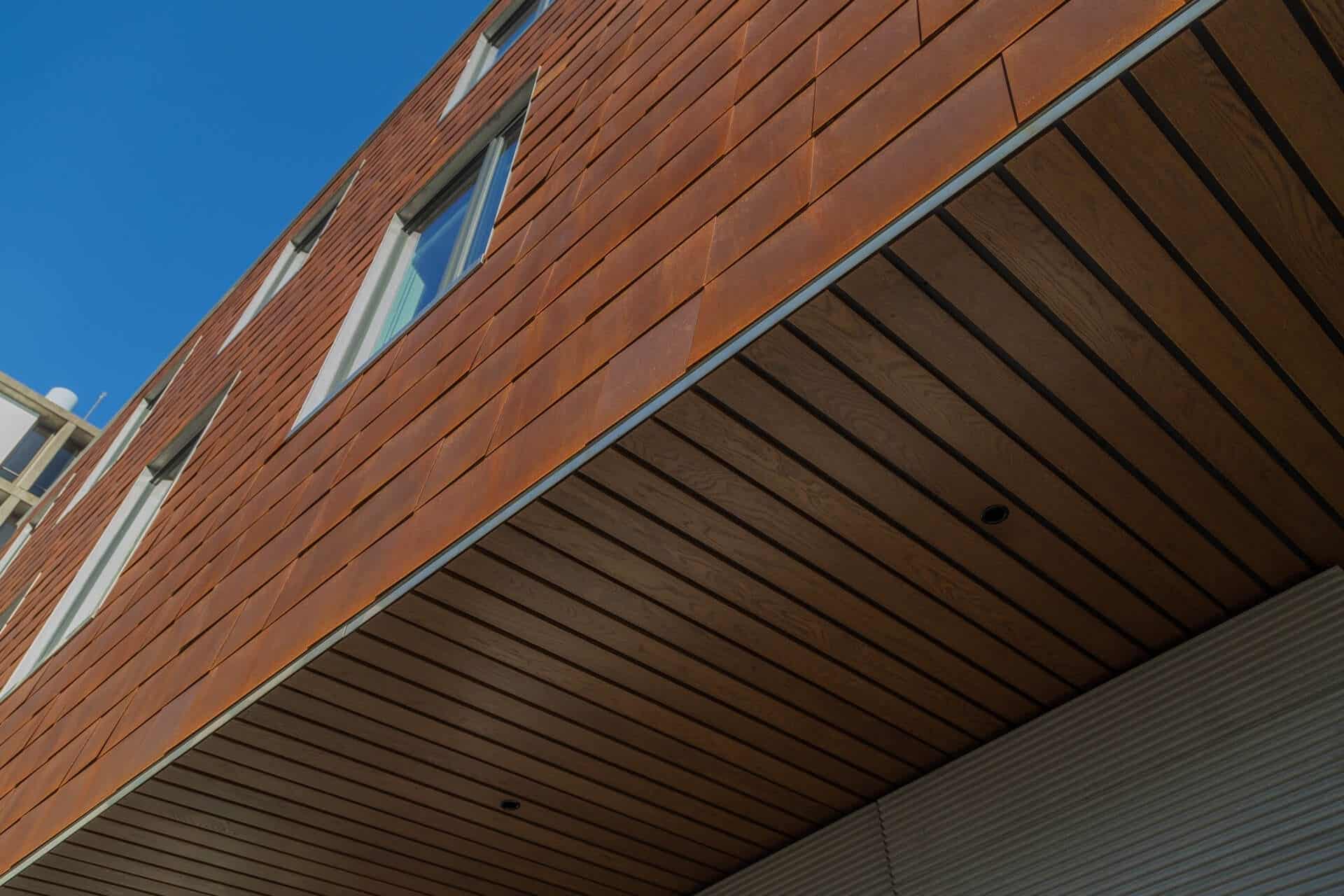 Brown University Applied Math Building, clad in Zahner Solanum Weathering Steel.