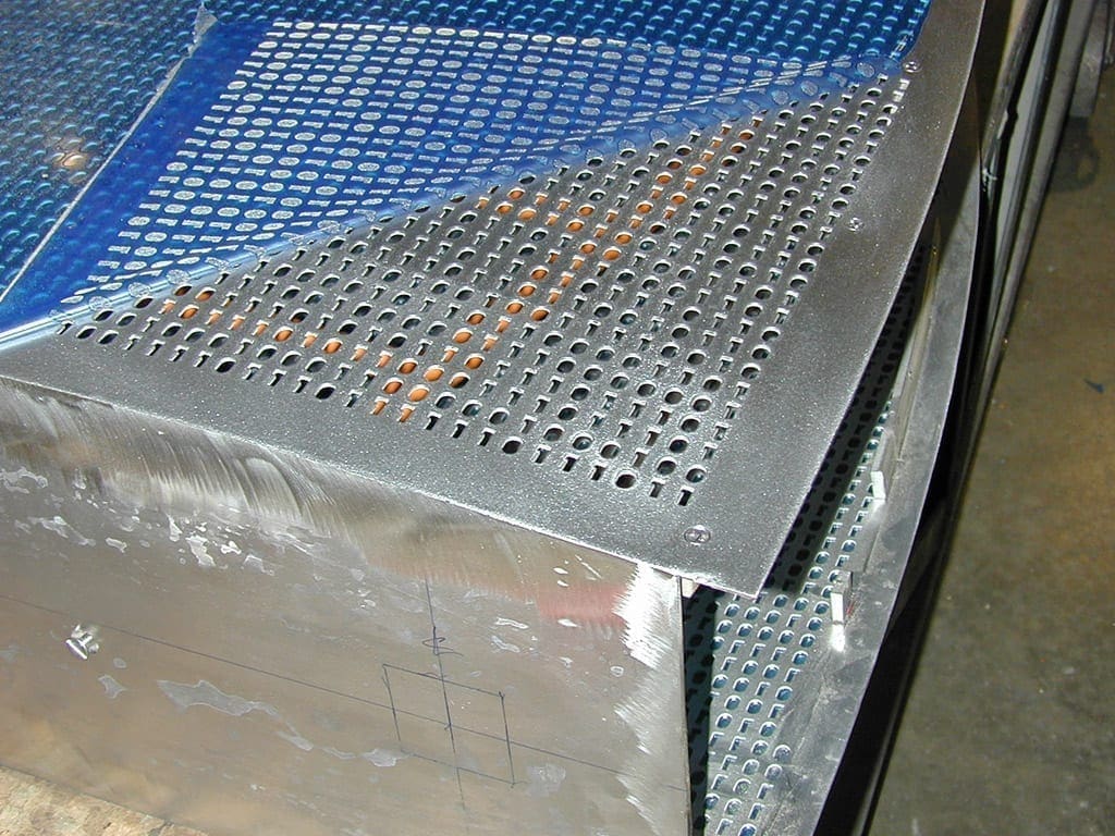 Cerner signage during fabrication at Zahner .