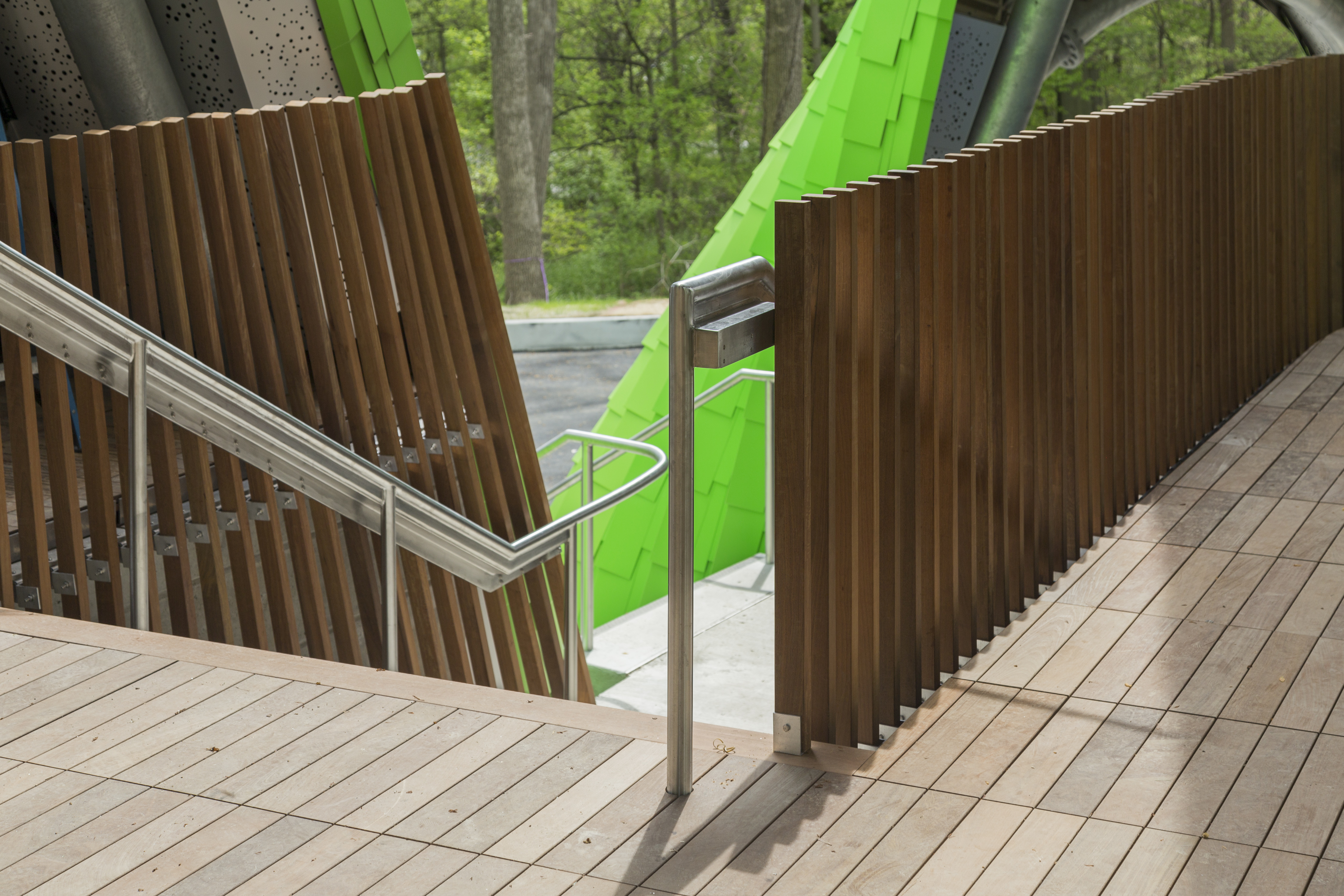 Rear stairway at The Chrysalis in Columbia, Maryland.