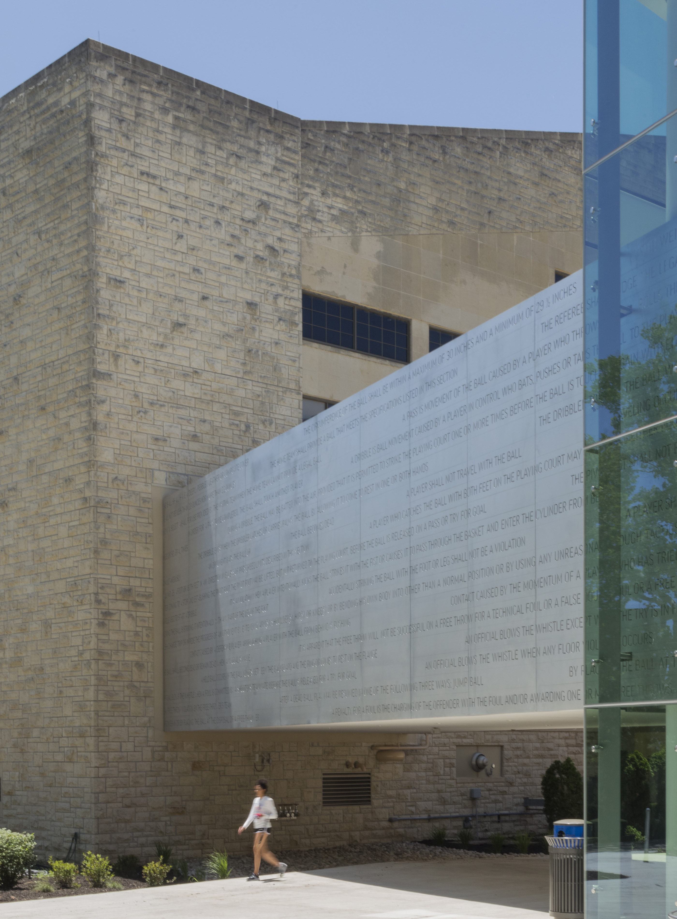Detail of the DeBruce Center bridge.