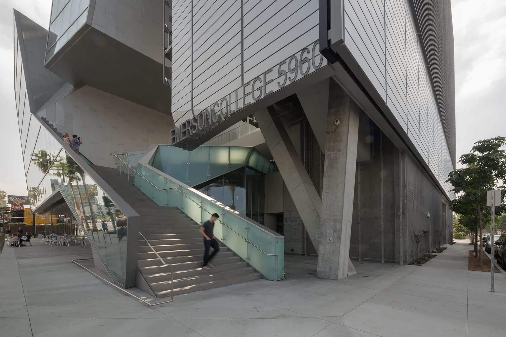 Entrance stairs to the Emerson College at Los Angeles.