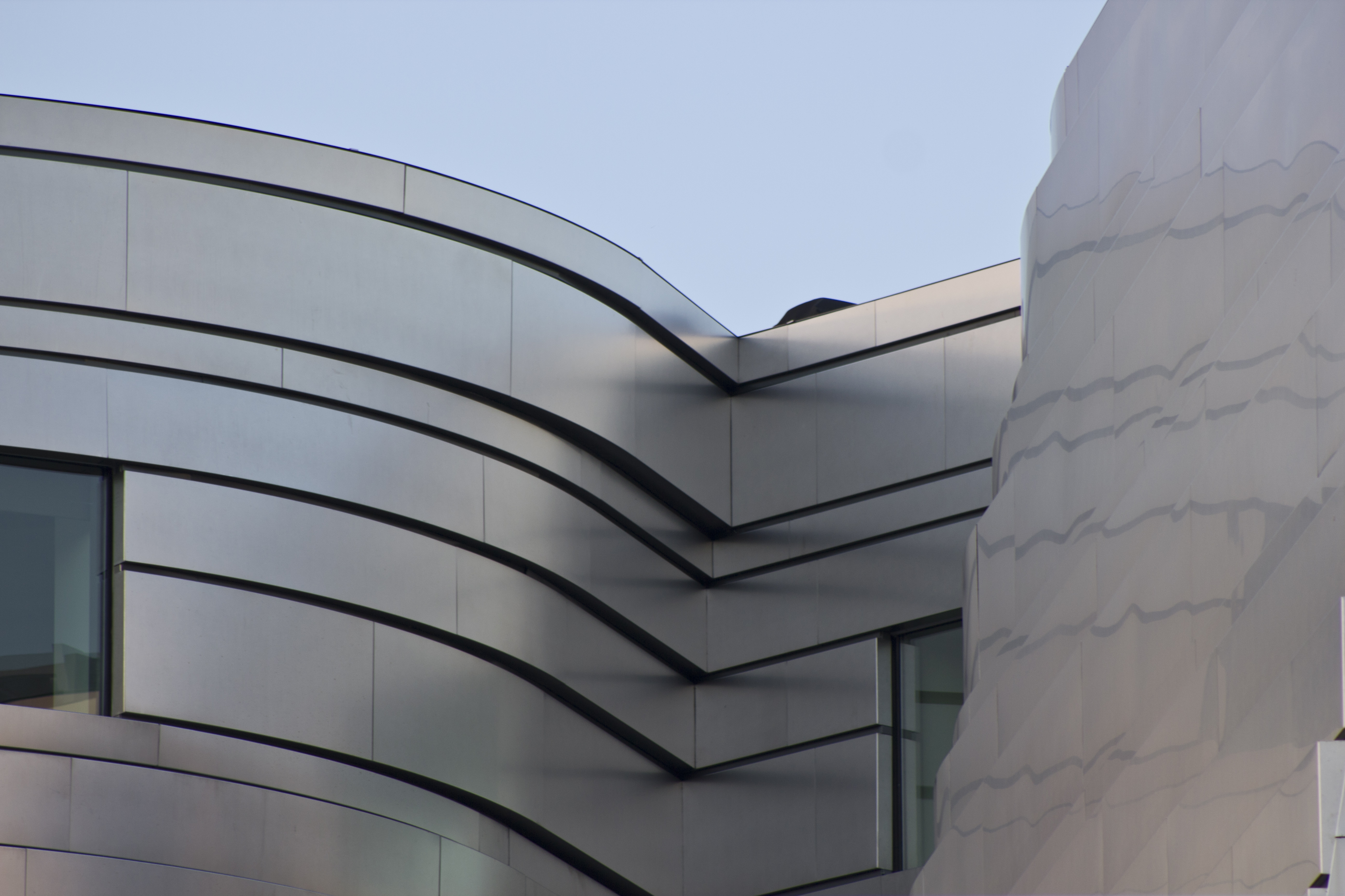 Connection details for the building's stainless steel facade.