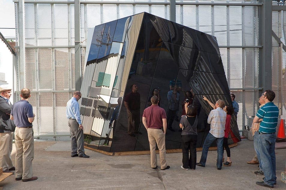 Farshid Moussavi speaks with Zahner engineers about the MOCA Cleveland Mockup.