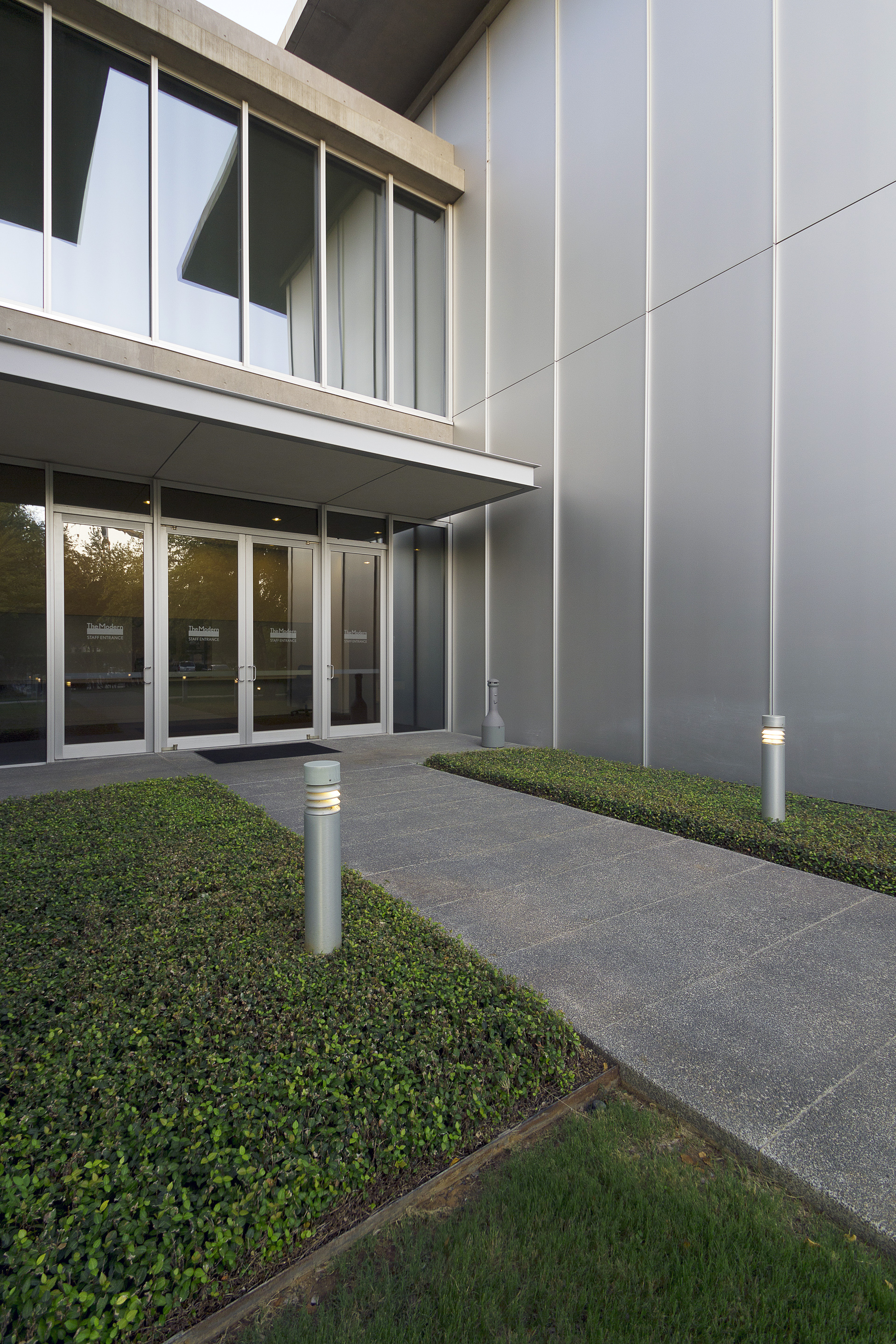 Aluminum soffit canopy and wall panels at The Modern