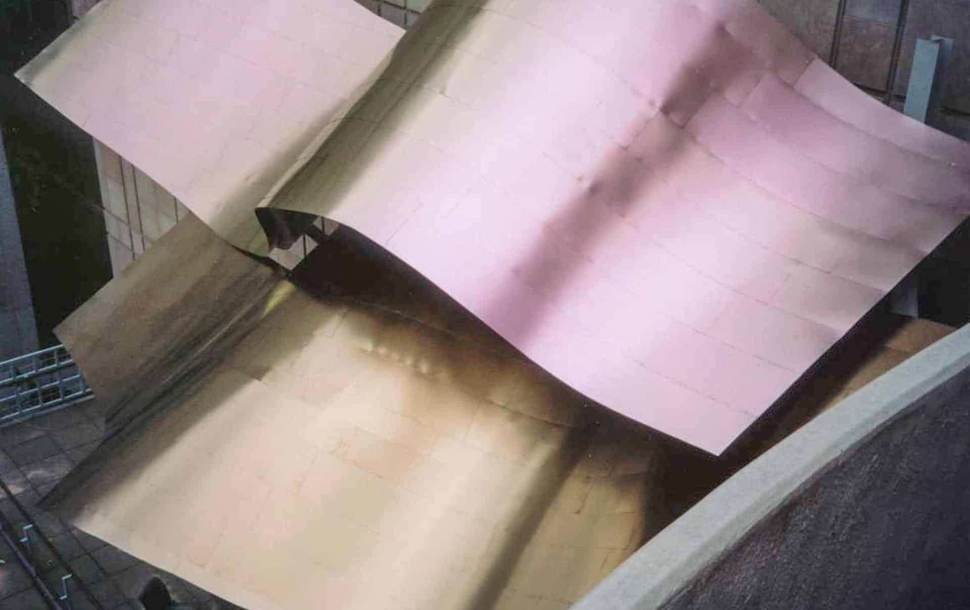 Detail of the two color tones used on the Guggenheim Canopy.