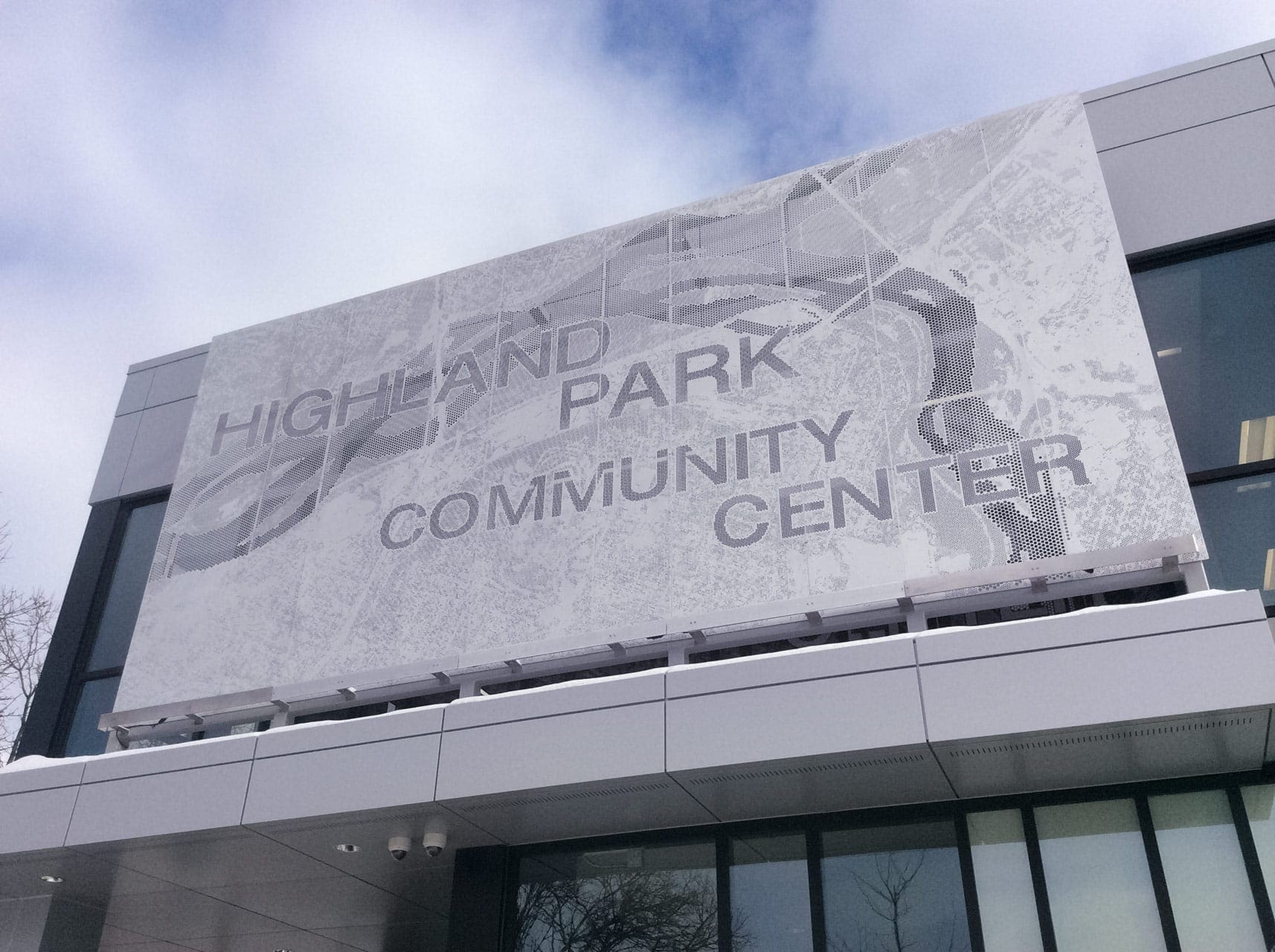 Highland Park Community Center Signage.