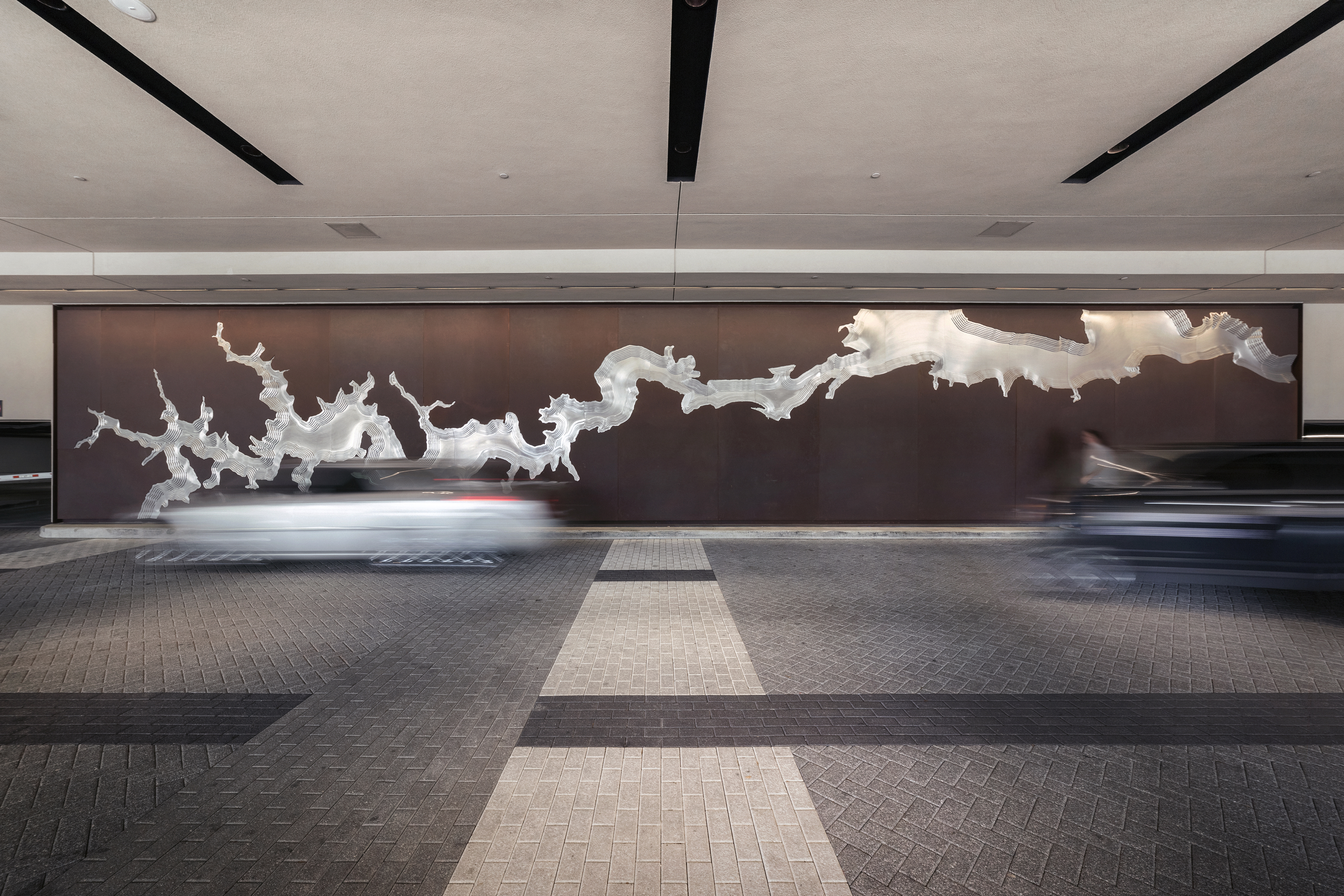 Art wall at the Hyatt Regency Hotel in Houston.