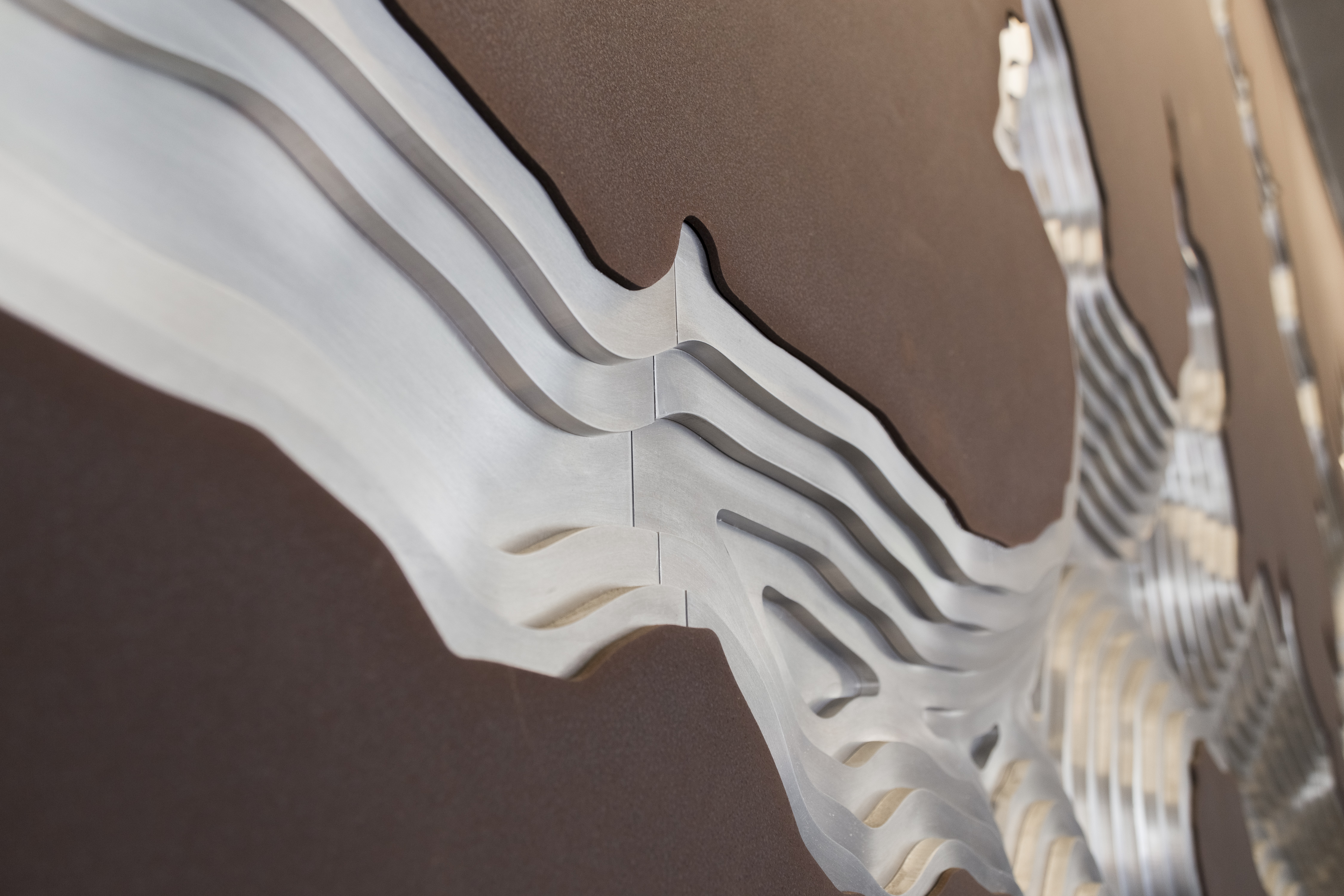 Details of the joints for the art wall at the Hyatt Regency Hotel in Houston.