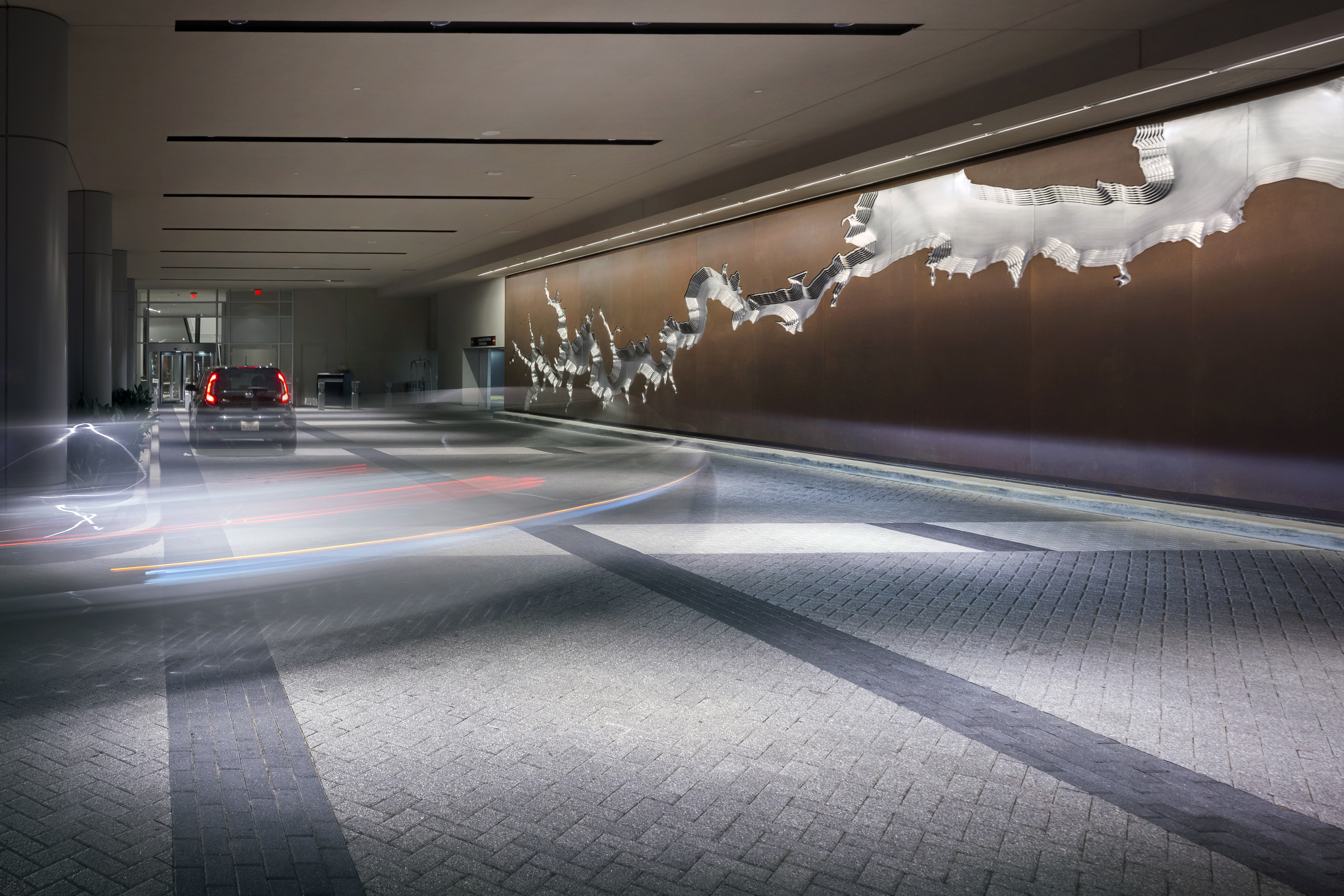 Art wall at the Hyatt Regency Hotel in Houston.