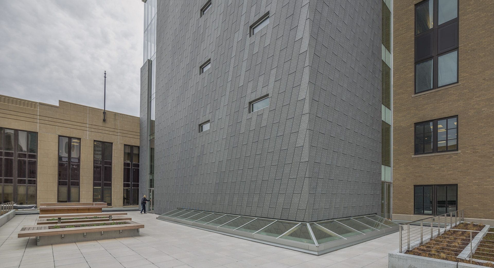 Rooftop terrace at Kansas City Police Department Headquarters.