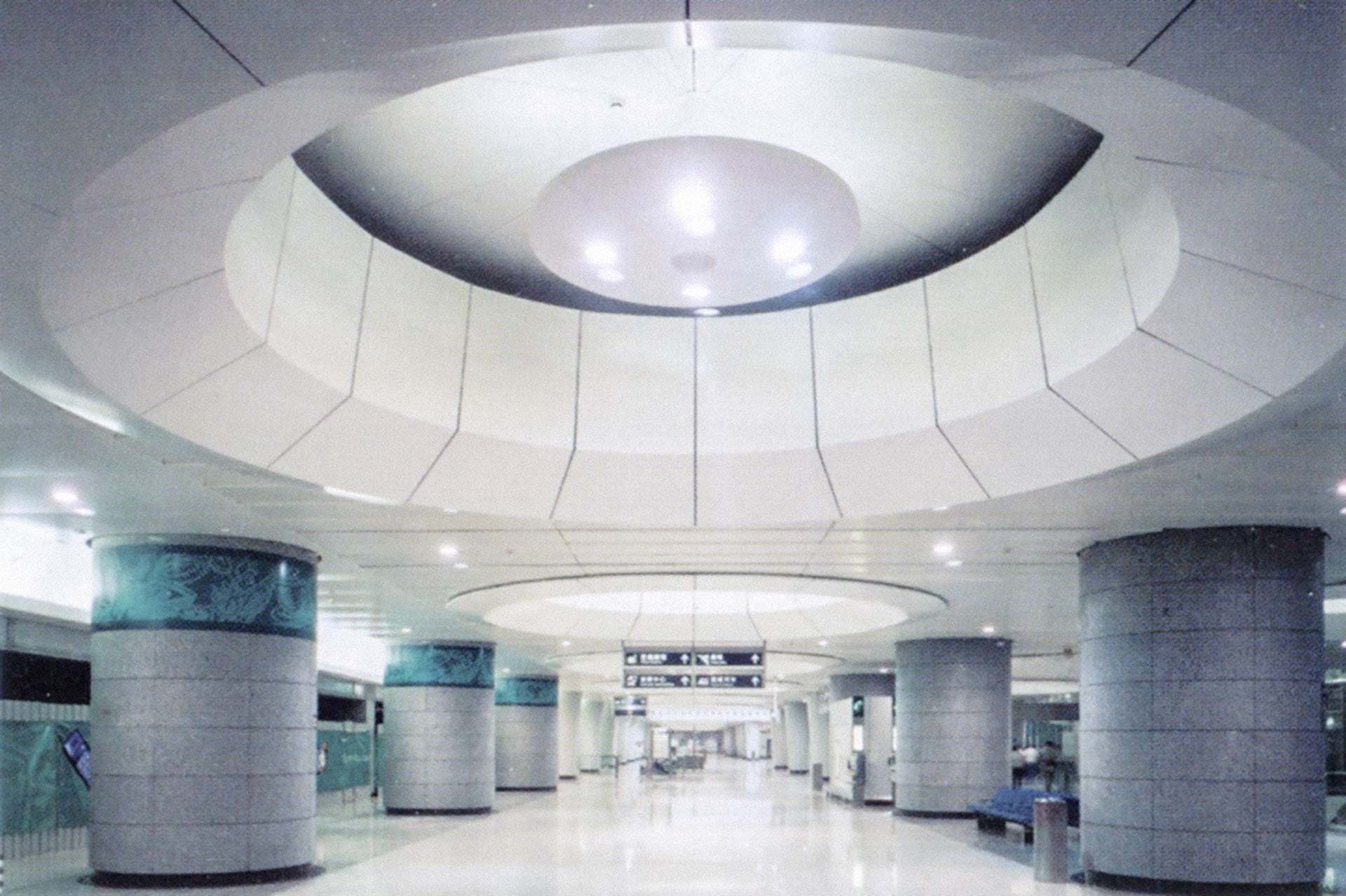 Interior painted metal systems, Kowloon Station, Hong Kong.