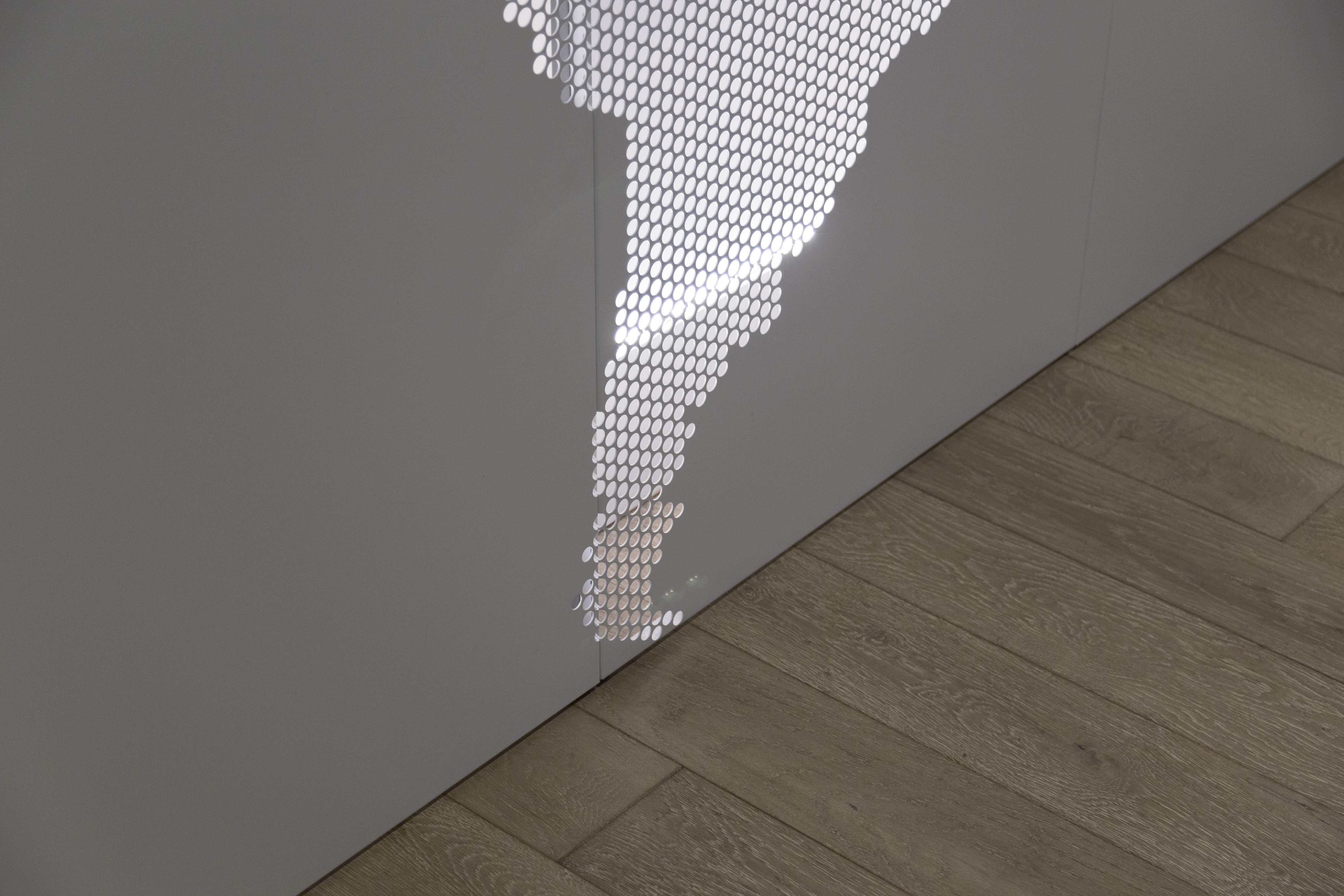Detail of the Lineage Logistics interior perforated wall system
