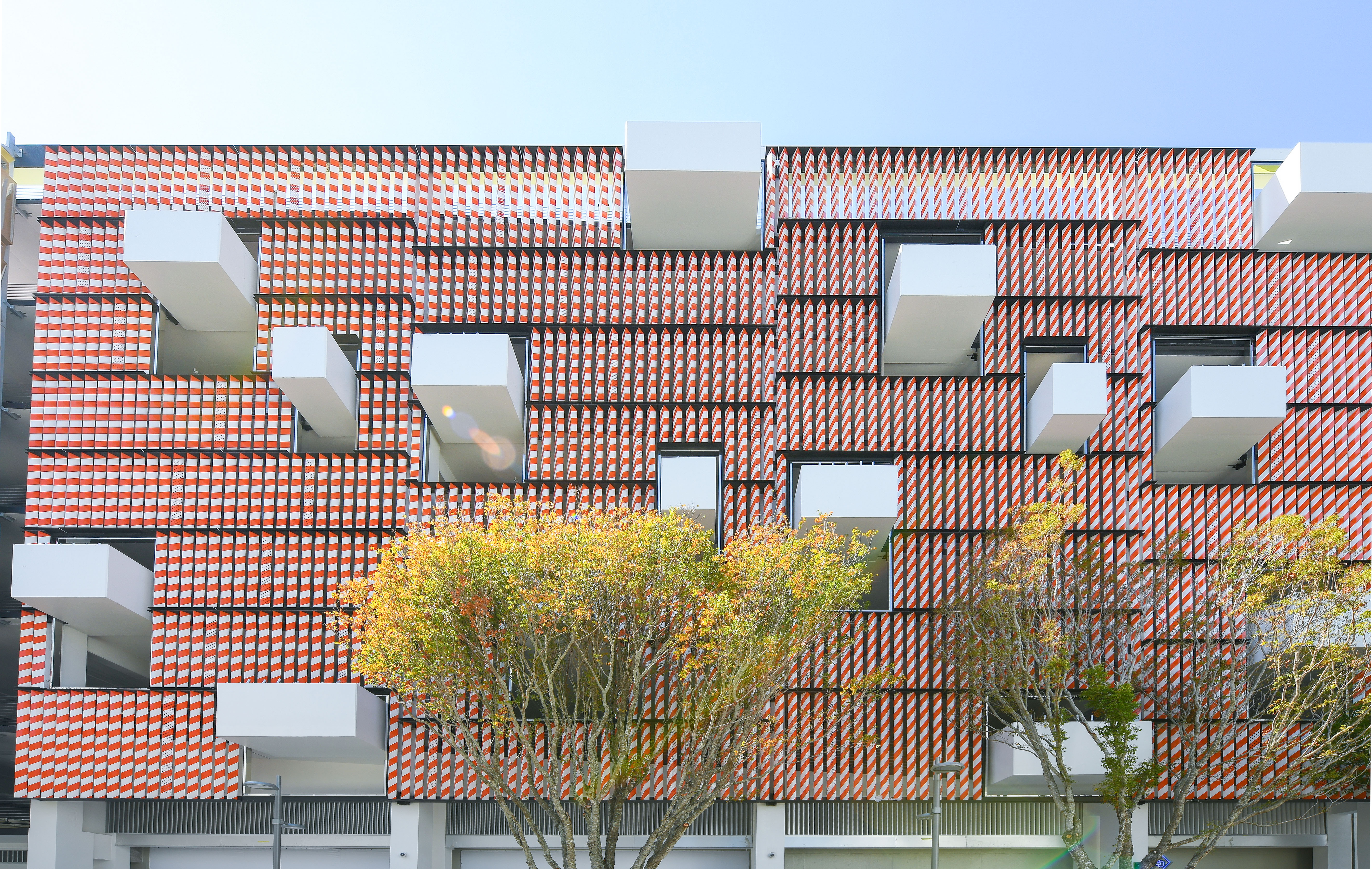 K/R's Barricades facade features painted aluminum extrusions.