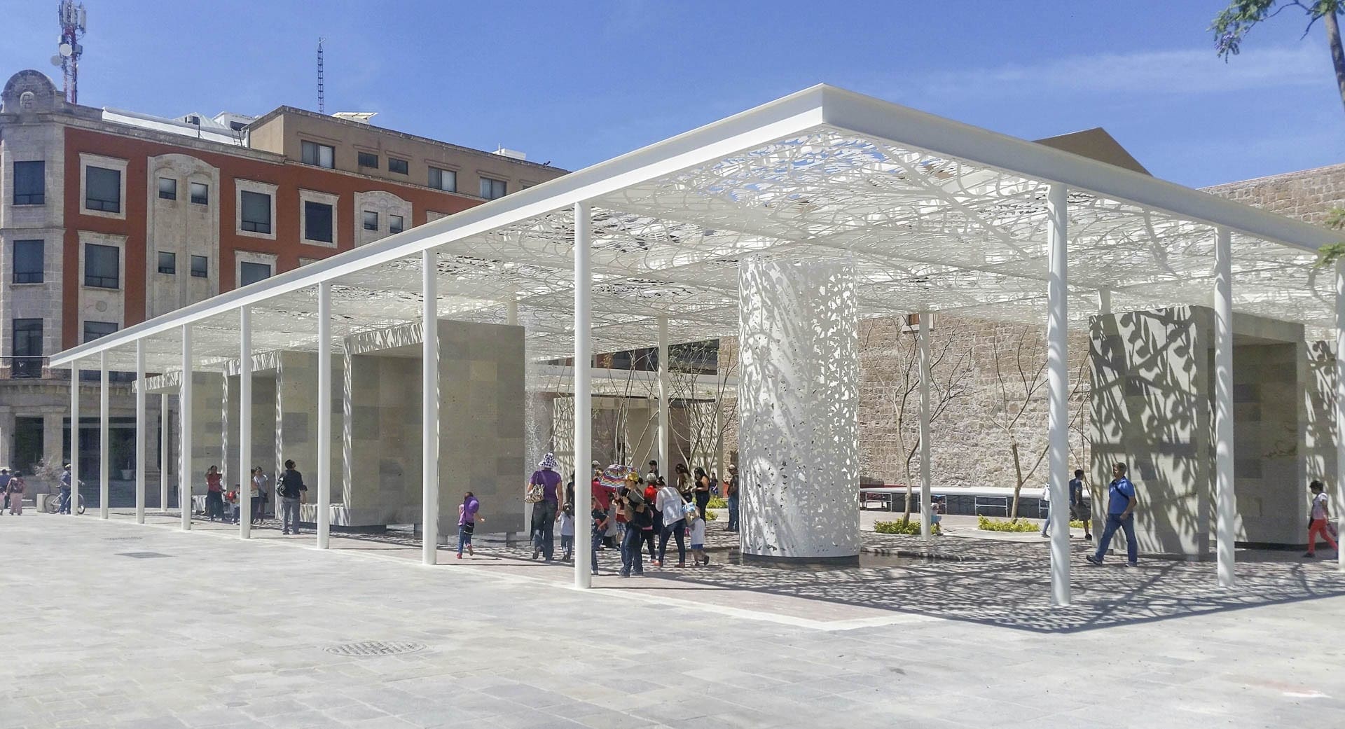 Sunlight filters through the Jan Hendrix-designed canopy at Aguascalientes.