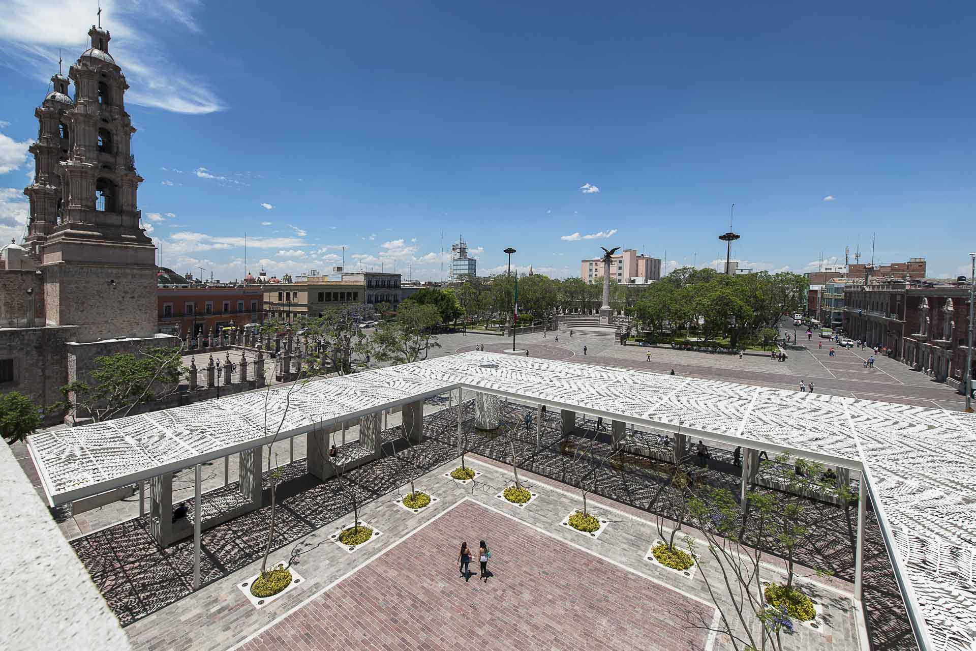 The Patio de las Jacarandas provides a place to gather in Aguascalientes.