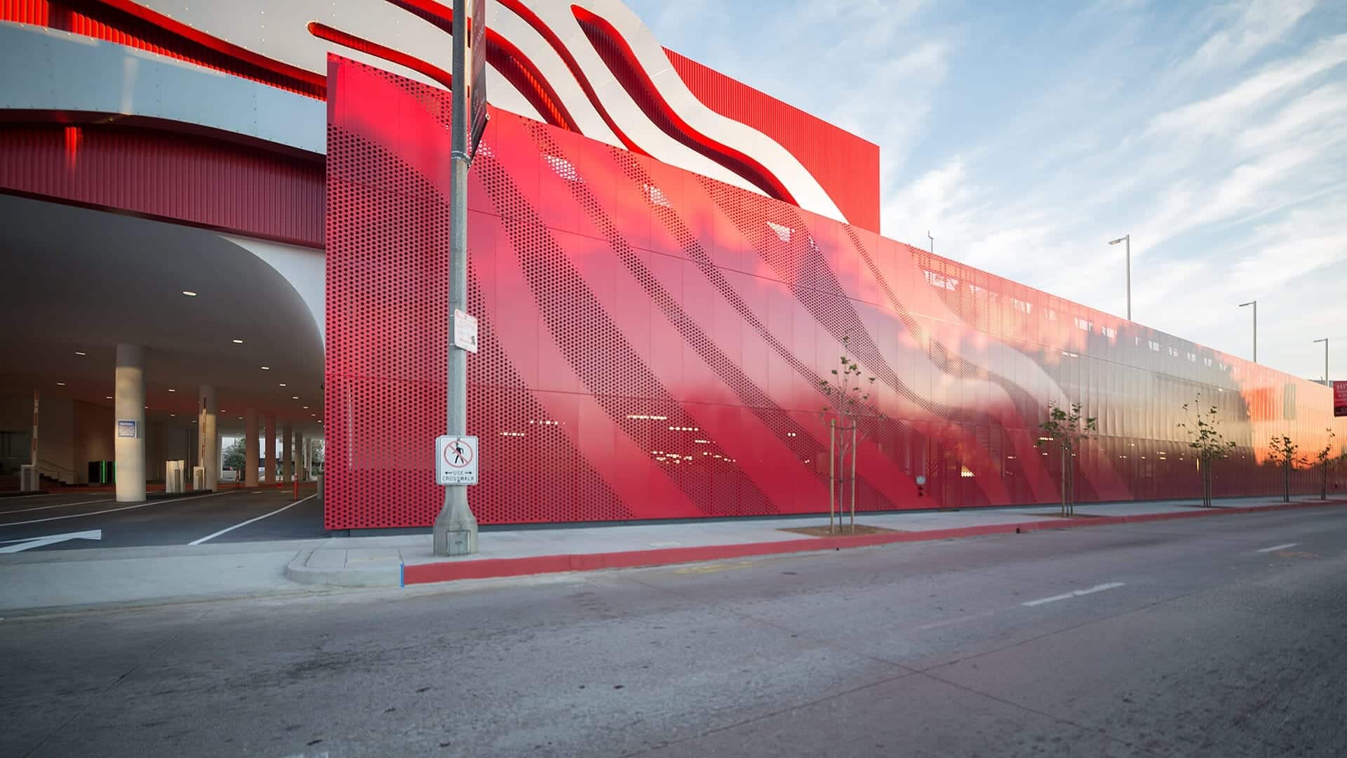 ImageWall Screenwall enclosing the Parking Structure of the Petersen Automotive Museum.