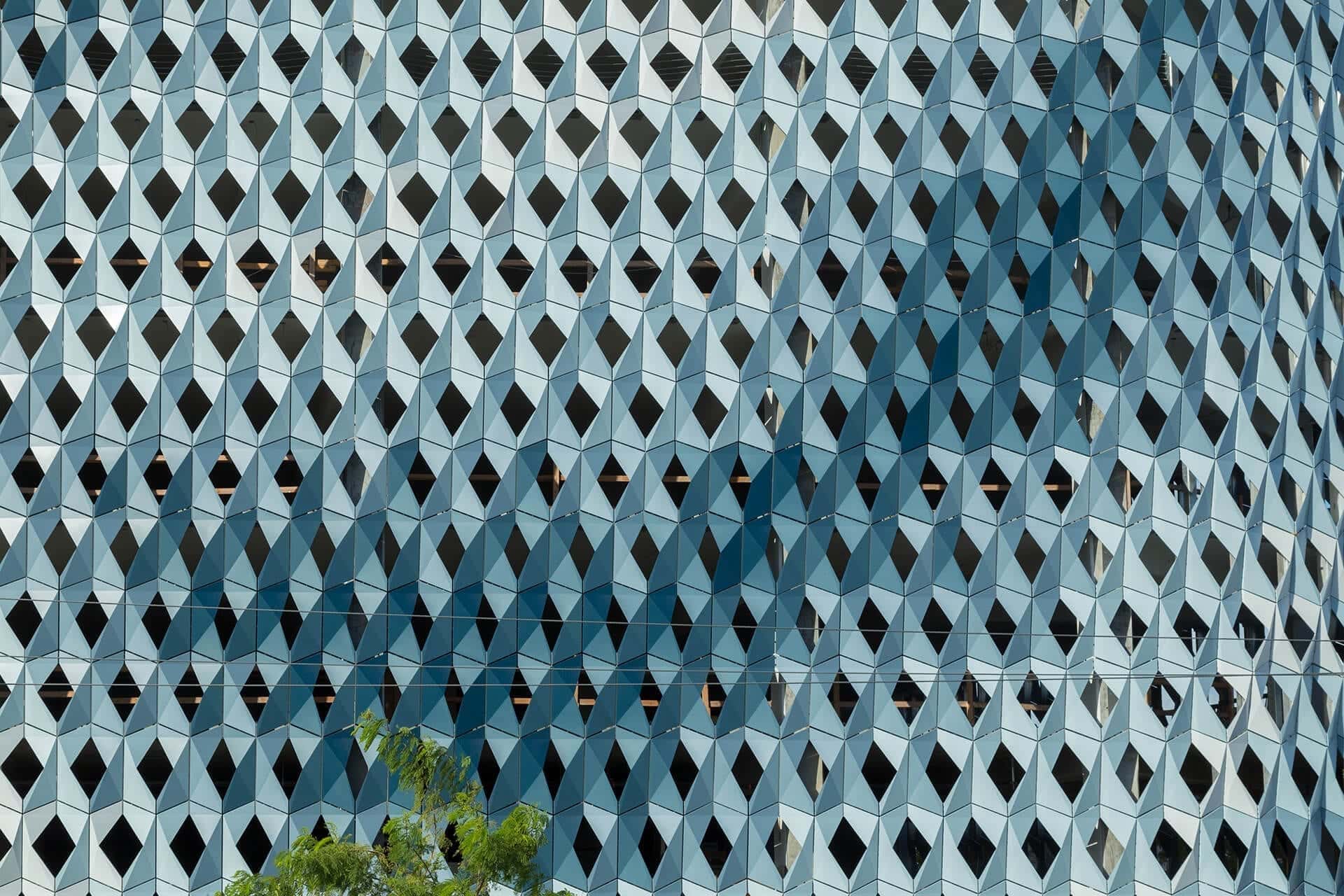 Detail of the IwamotoScott Facade for the Miami Design District City View Garage.