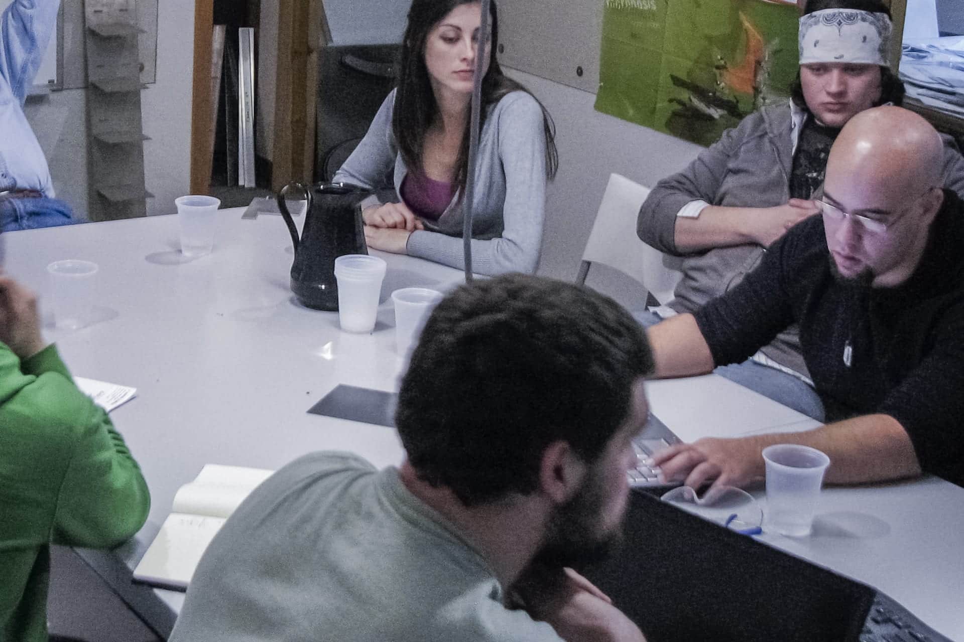 The design team meets at Zahner in Kansas City to develop the concept.