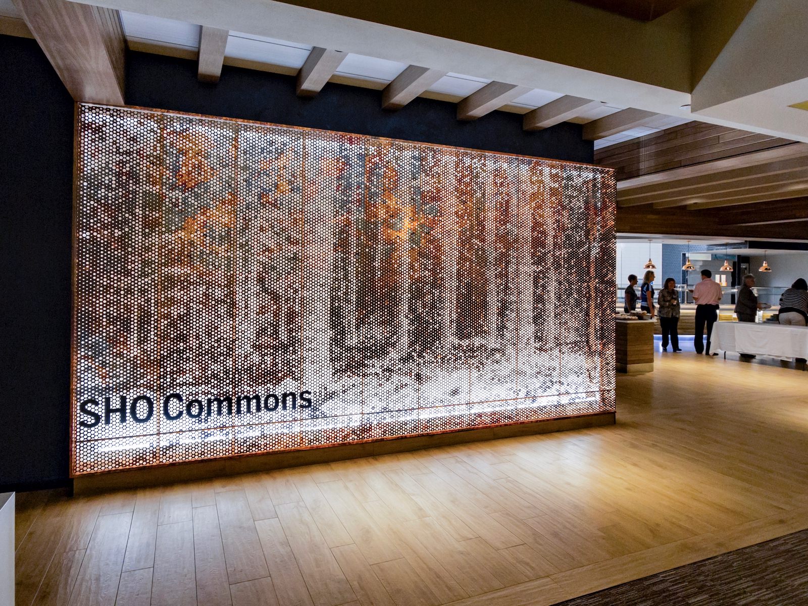 Feature Wall screens made of Dirty Penny™ Copper.