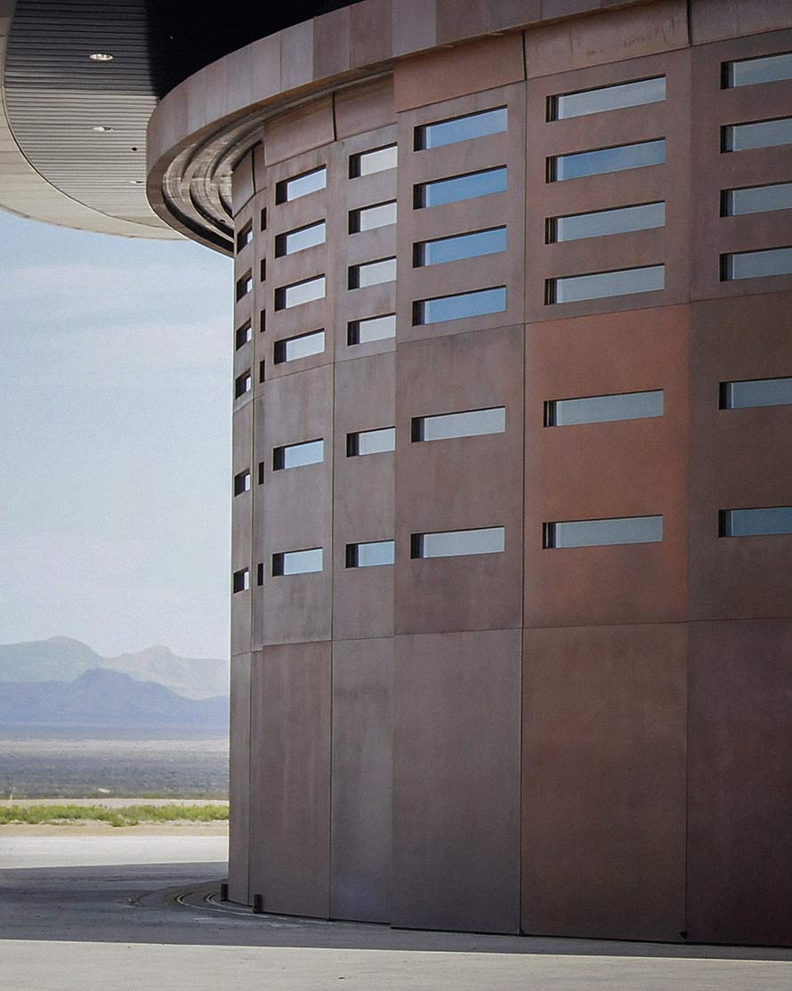 Detail of the Solanum weathering steel-clad gate system.
