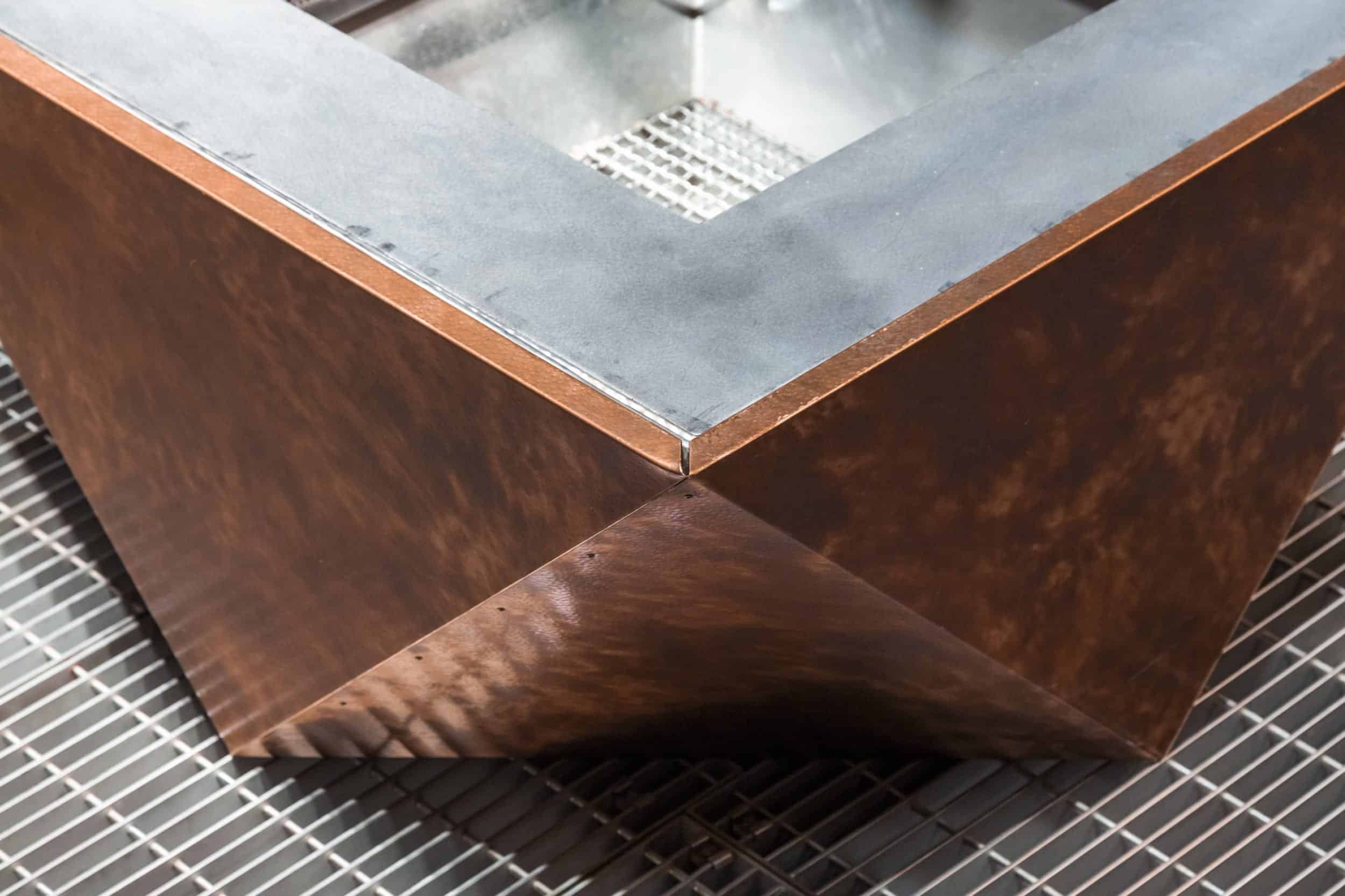 Facade for 178 North Eleventh with antique copper patina in Brooklyn, New York.