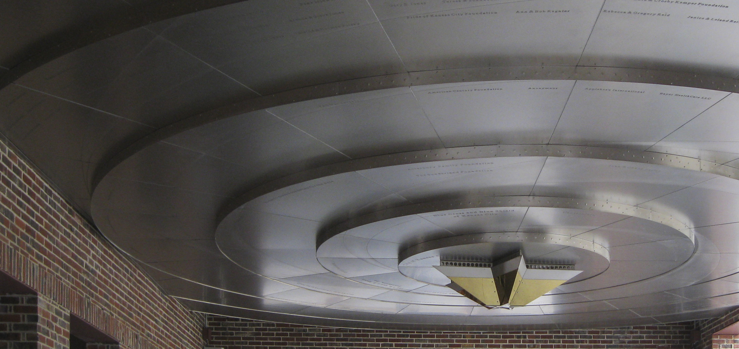 Detail of the metal ceiling system made for the Starlight Theatre Donor's Circle