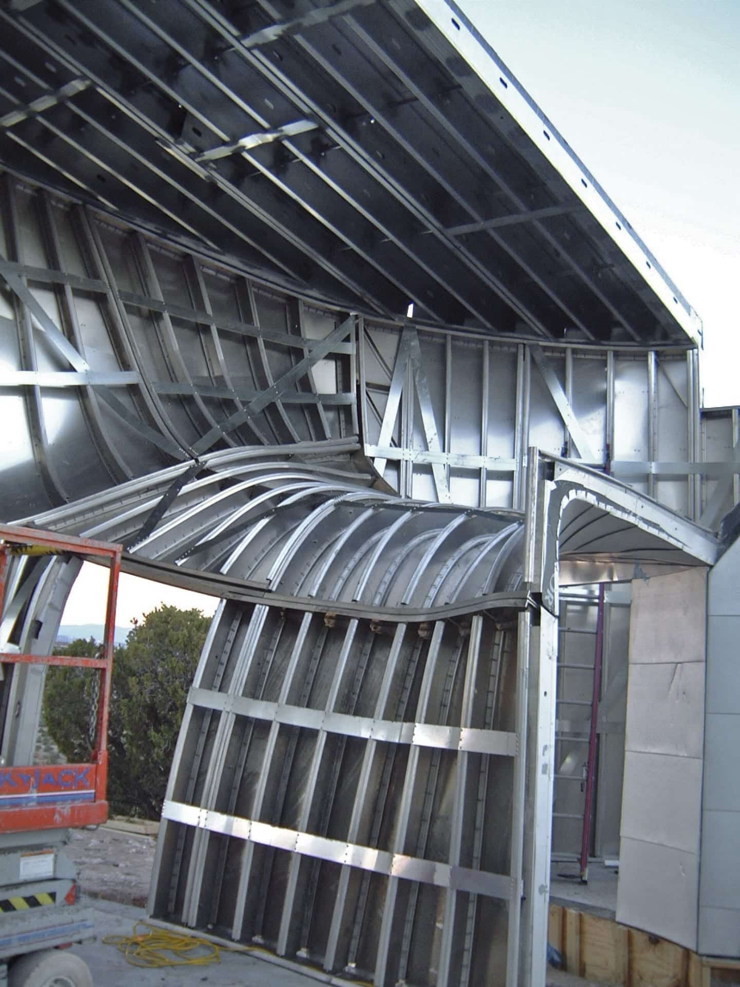 Internal rib system prior to drywall.
