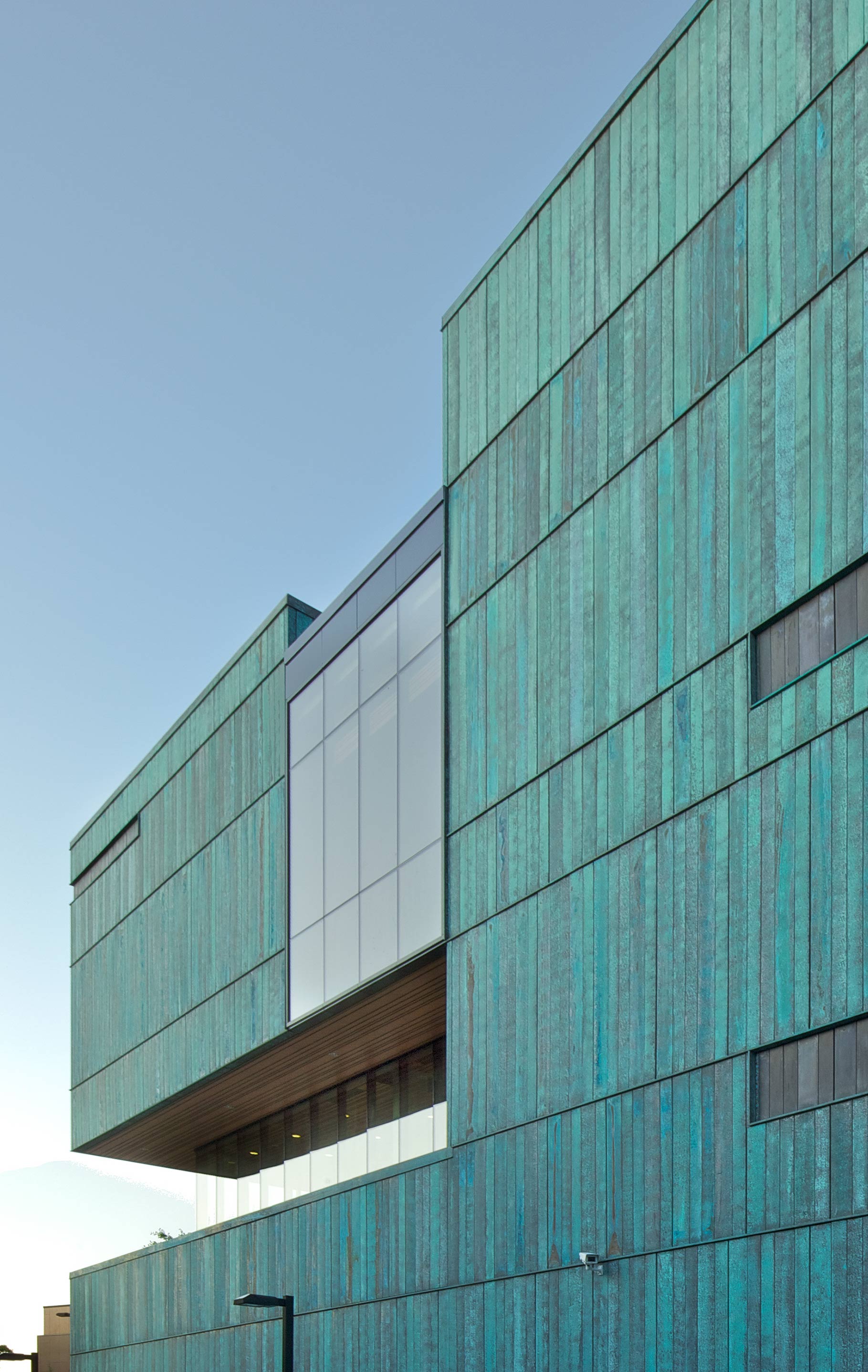 Detail of the exterior copper facade.