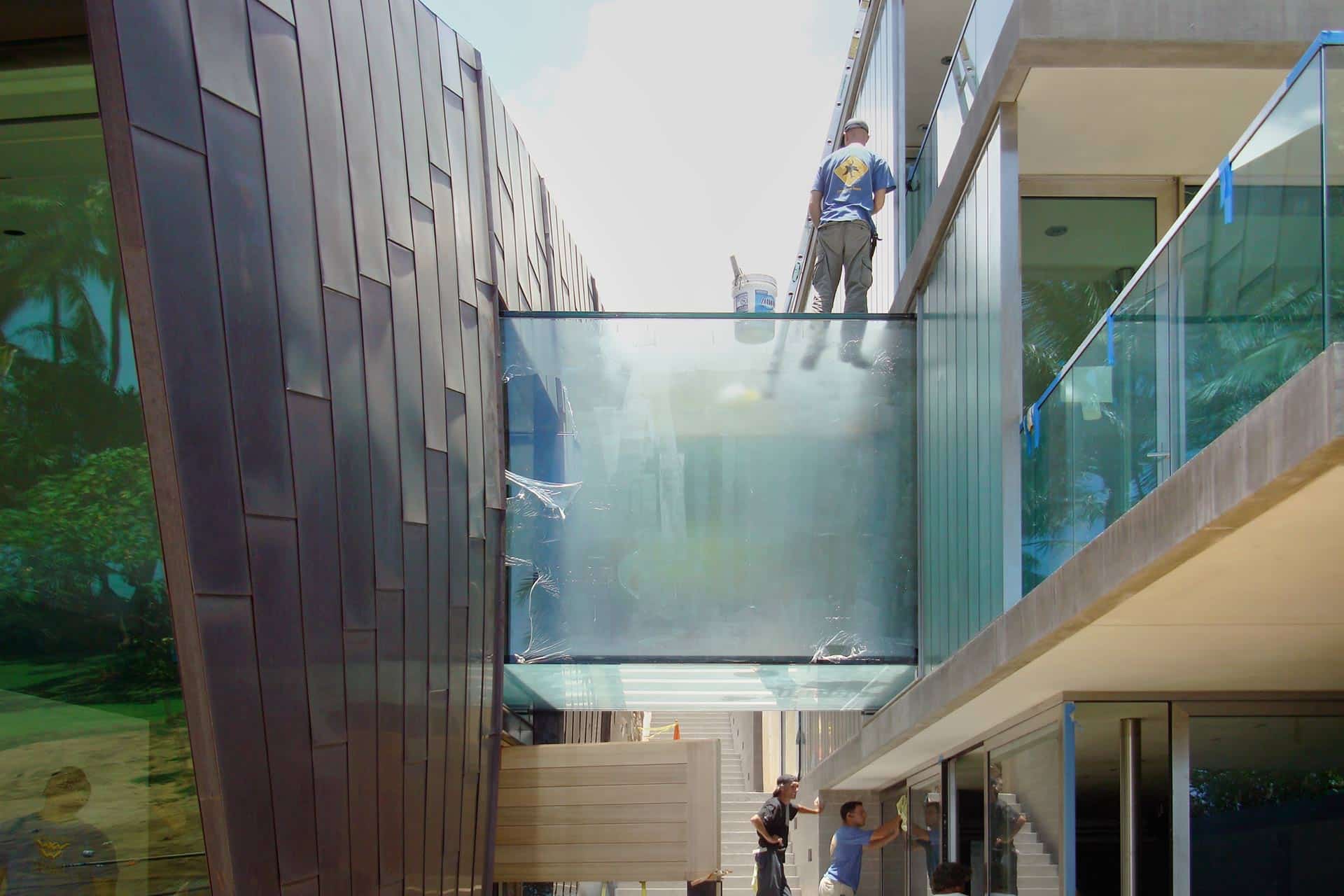 Photo of the Waipolu Gallery facade during construction