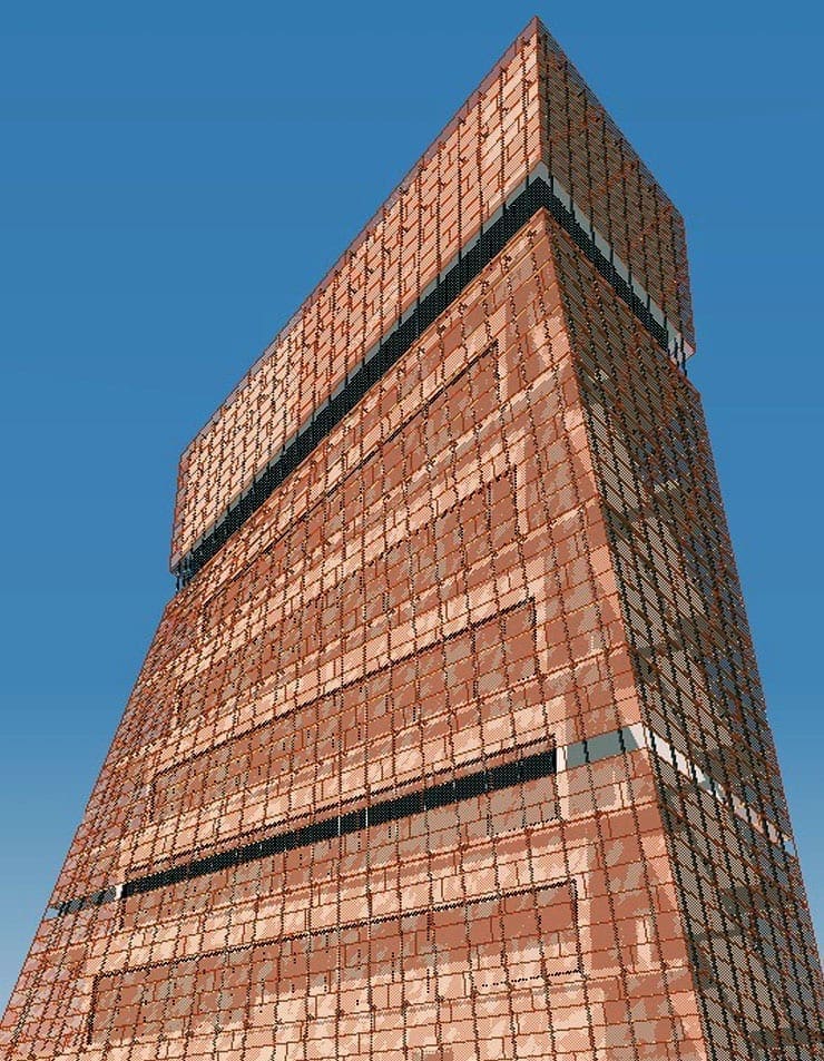 Digital model of the de Young Museum.