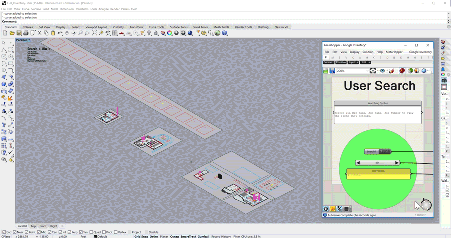 Inventory visualization tool linked to Zahner database