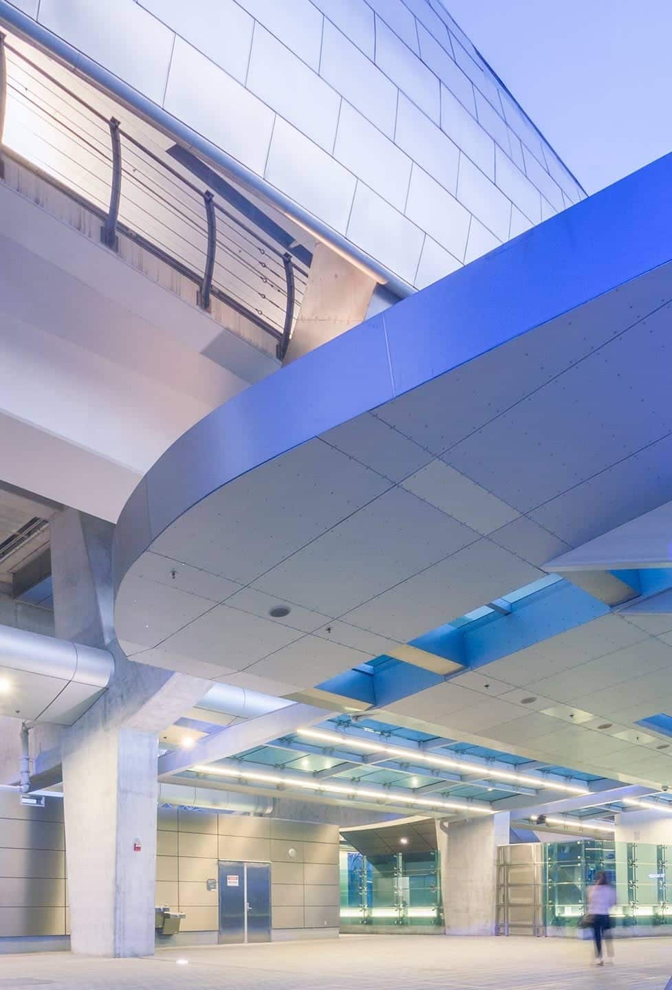 Photograph of the Bus Canopies and Facade for Miami Intermodal Transit Center.