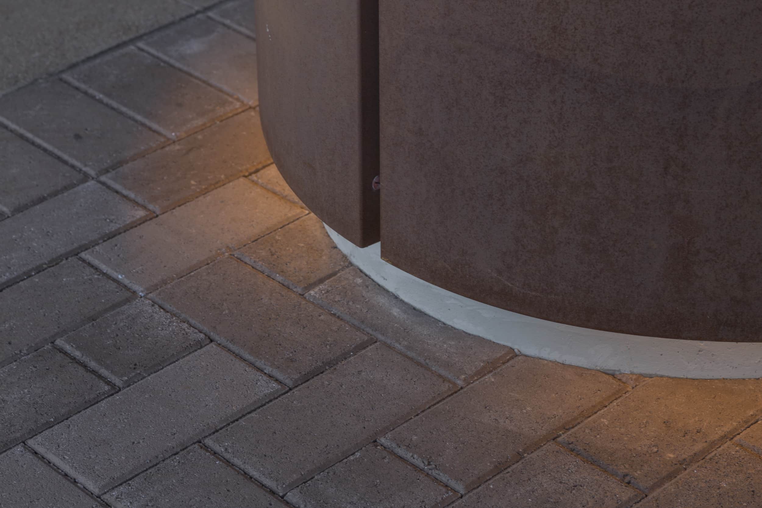 The deep red, brown, and purple hues of Solanum as seen on column covers at the Omni Nashville Hotel in Nashville, Tennessee.